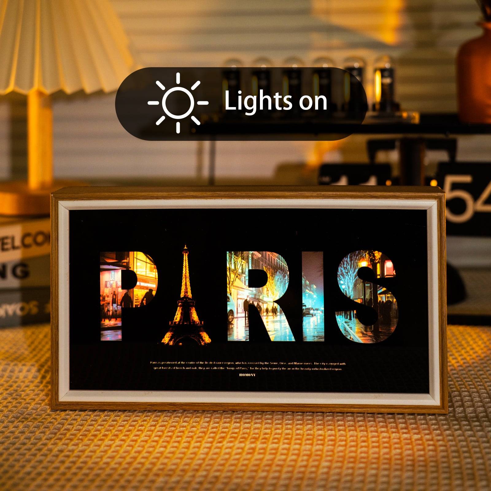 The Great City Of Paris LED Light Painting Lamp Artwork Night Light  city name series