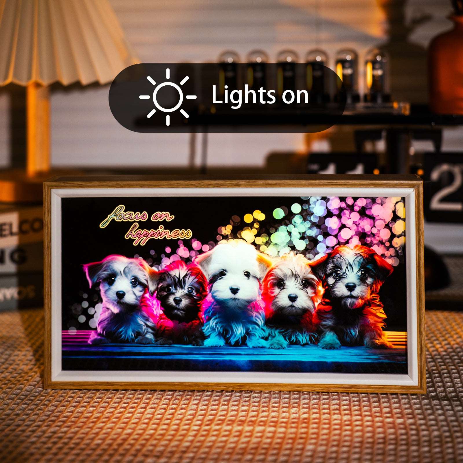 Rainbow Dogs LED Light Painting Lamp Artwork Night Light  animal series