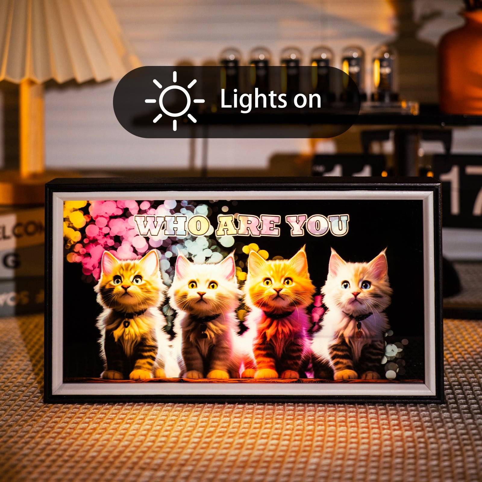 Cute Cats LED Light Painting Lamp Artwork Night Light  animal series