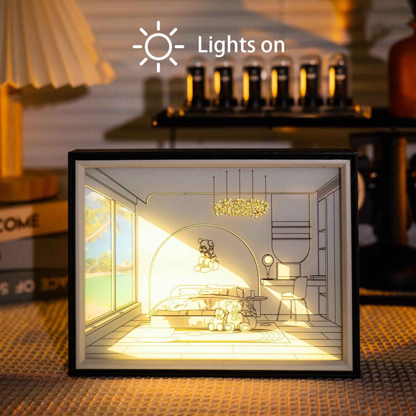 Room LED Light Painting Lamp Artwork Night Light  architecture series