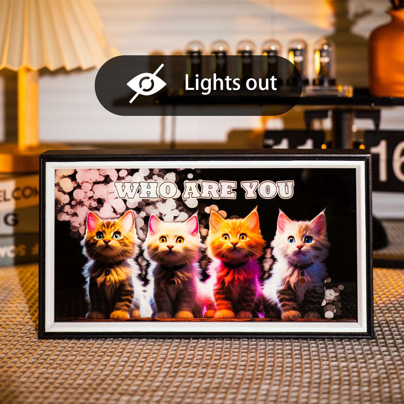 Cute Cats LED Light Painting Lamp Artwork Night Light  animal series