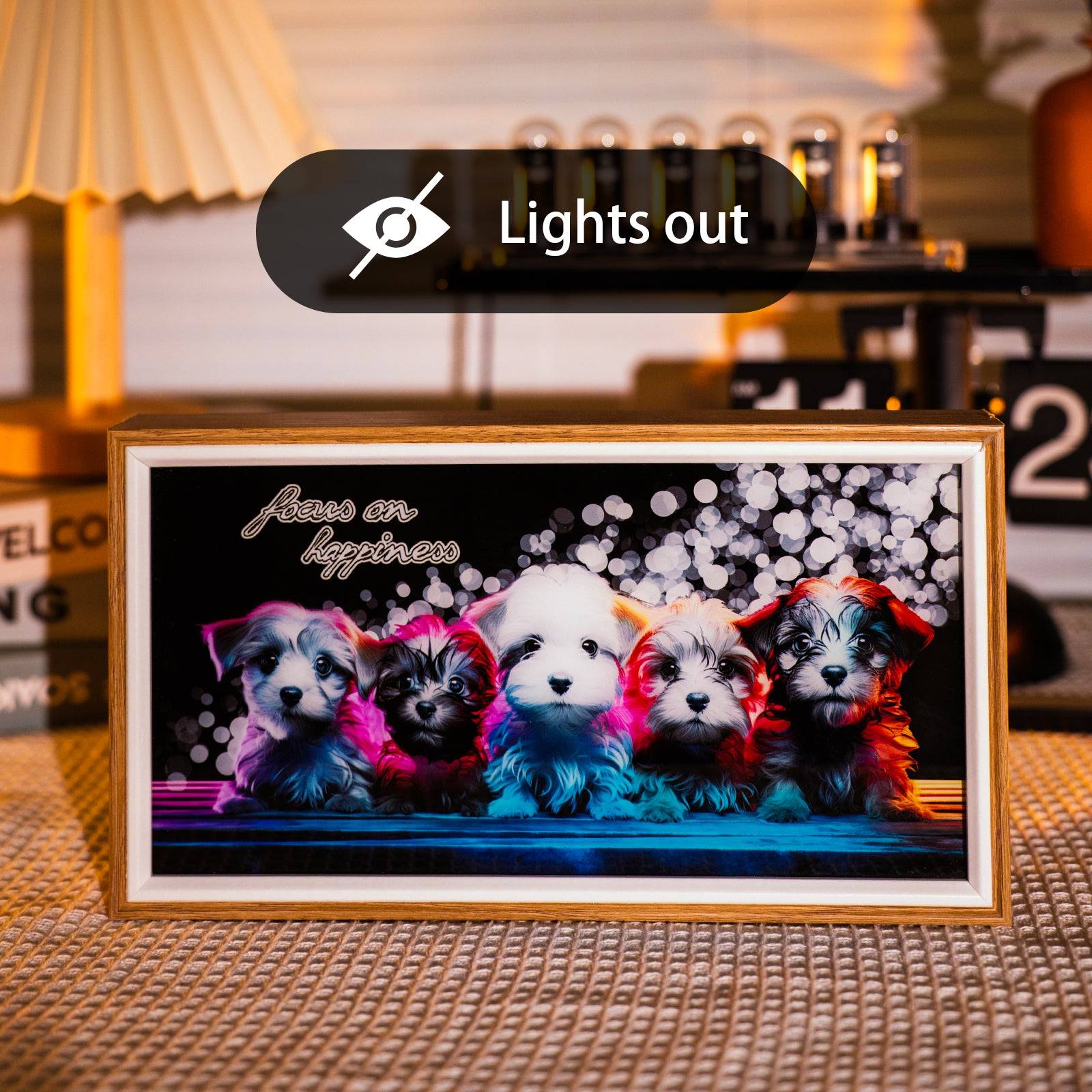 Rainbow Dogs LED Light Painting Lamp Artwork Night Light  animal series