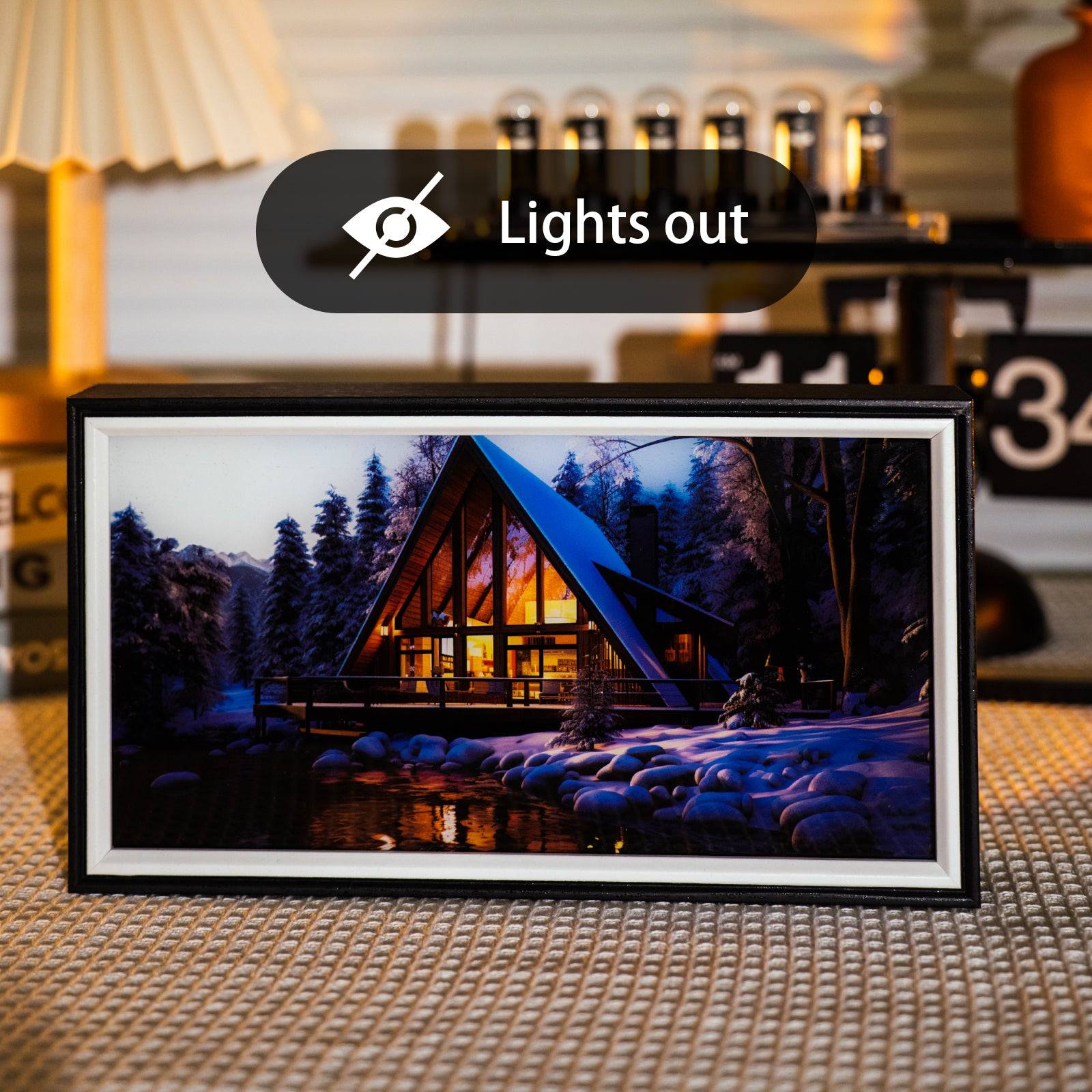 Villa At Night LED Light Painting Lamp Artwork Night Light  landscape series