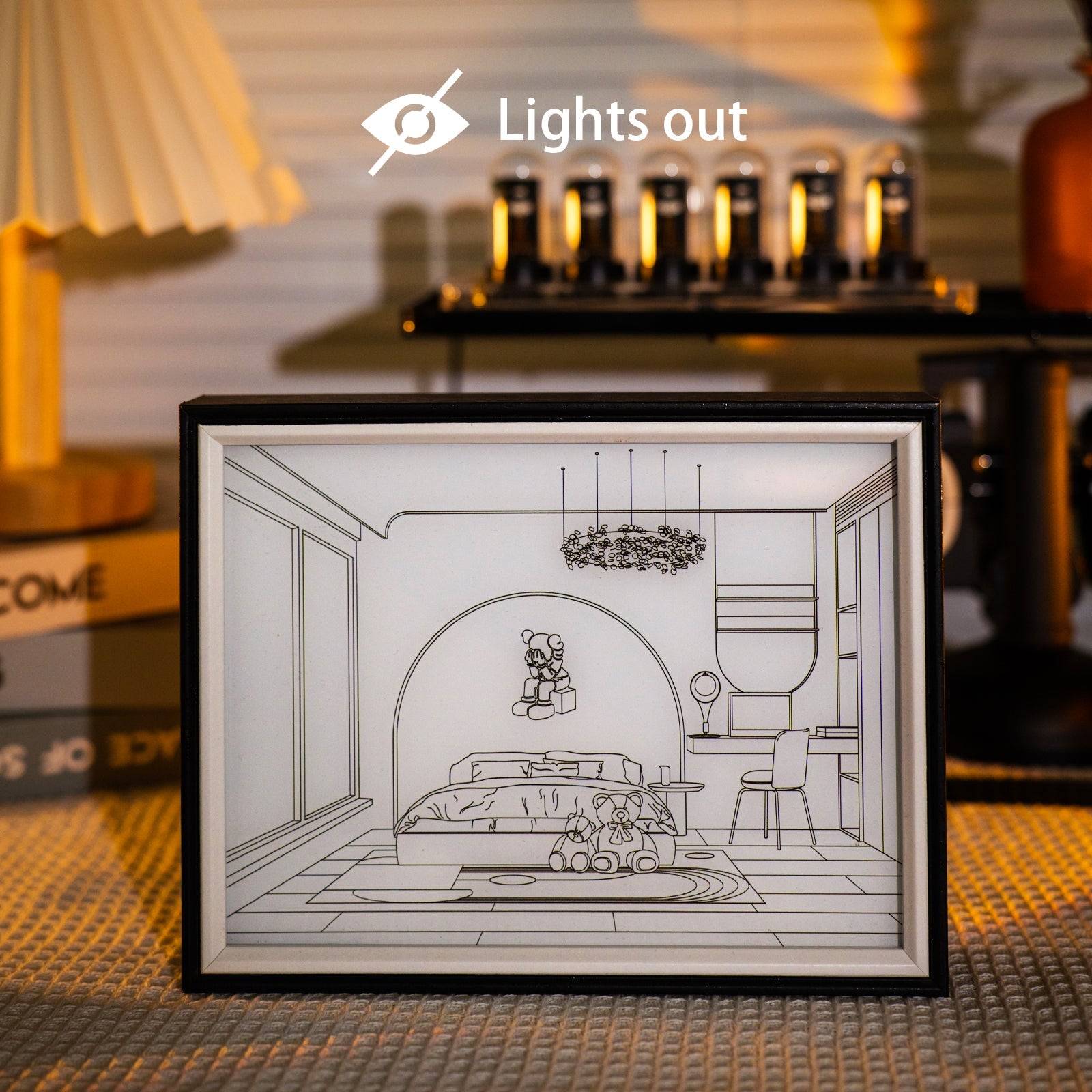 Room LED Light Painting Lamp Artwork Night Light  architecture series