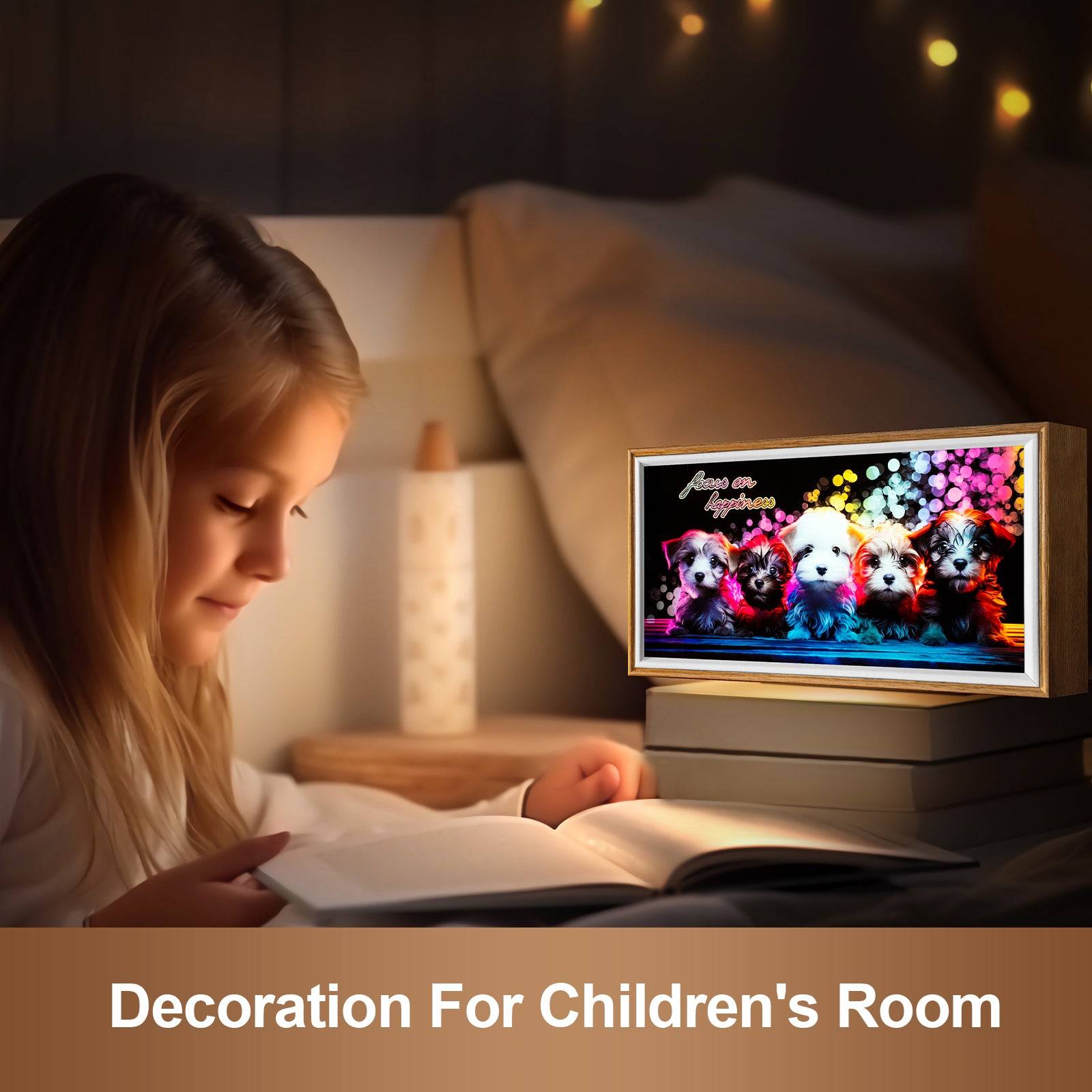 Rainbow Dogs LED Light Painting Lamp Artwork Night Light  animal series