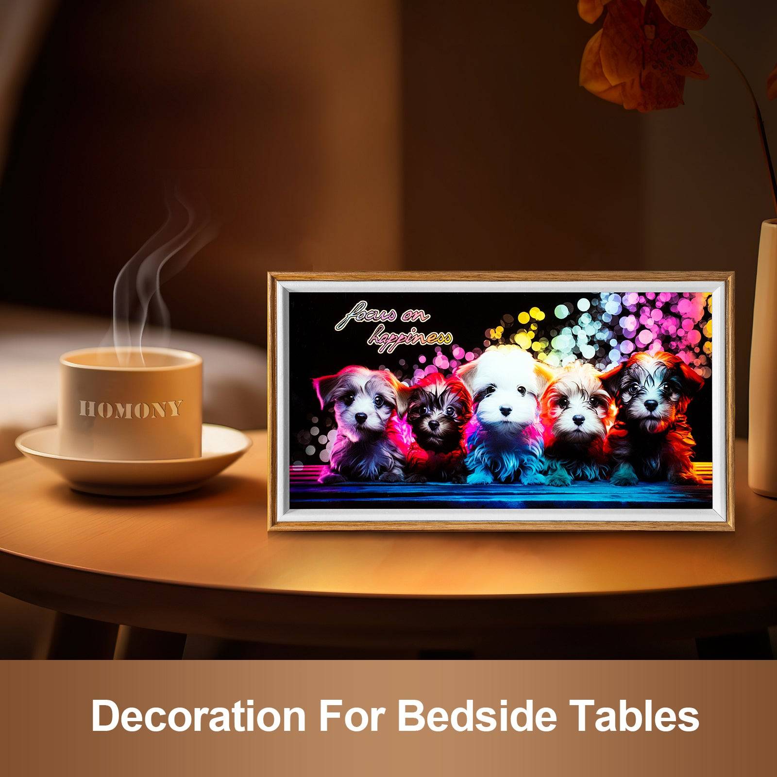 Rainbow Dogs LED Light Painting Lamp Artwork Night Light  animal series