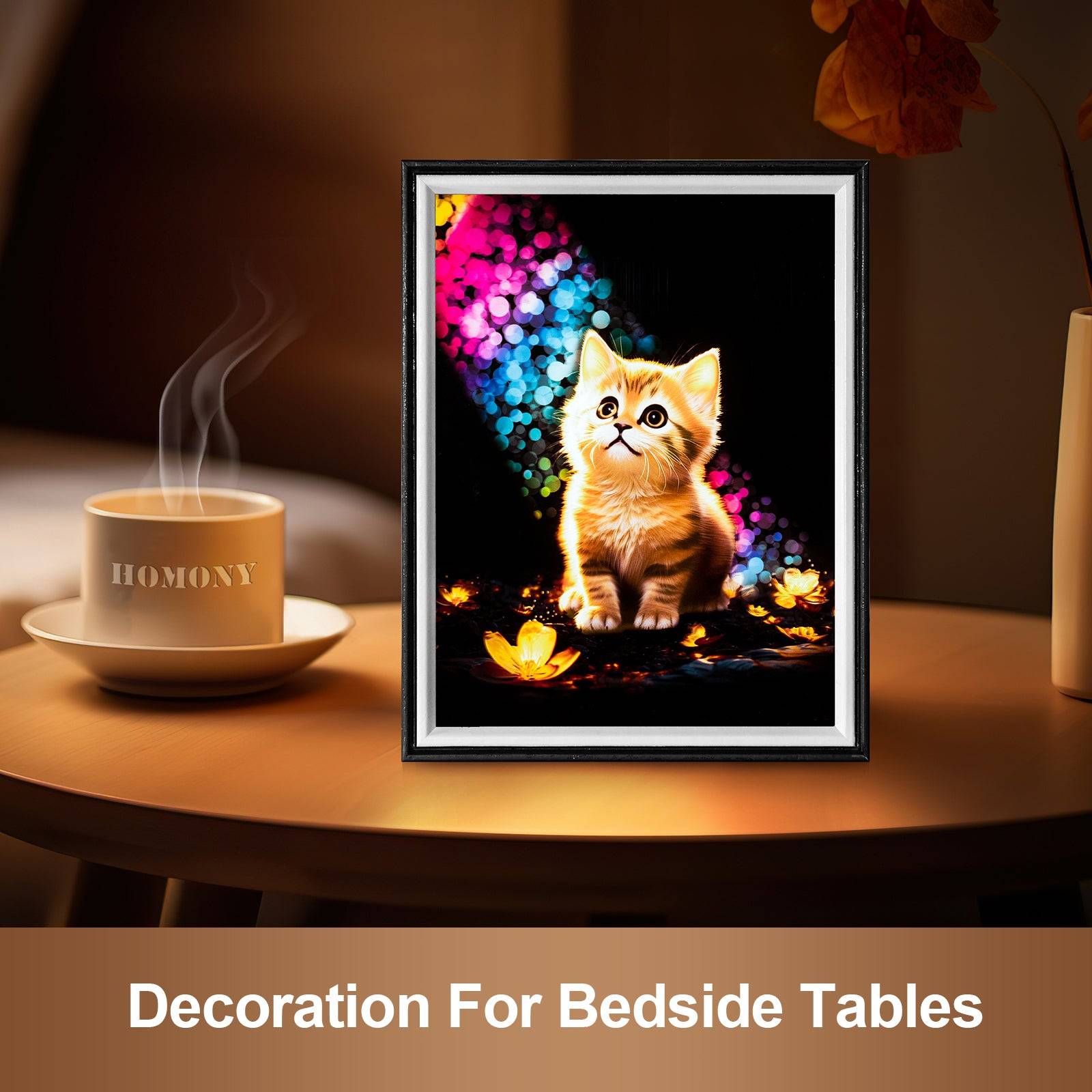 Rainbow Cat LED Light Painting Lamp Artwork Night Light  animal series