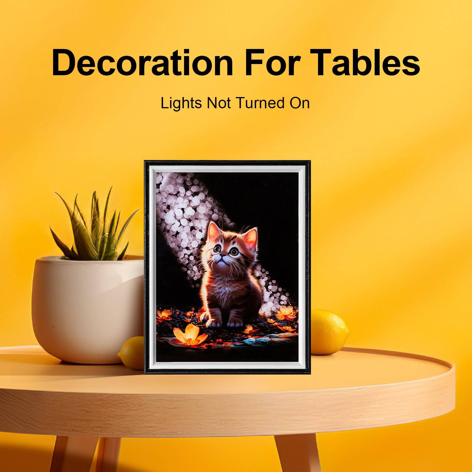 Rainbow Cat LED Light Painting Lamp Artwork Night Light  animal series