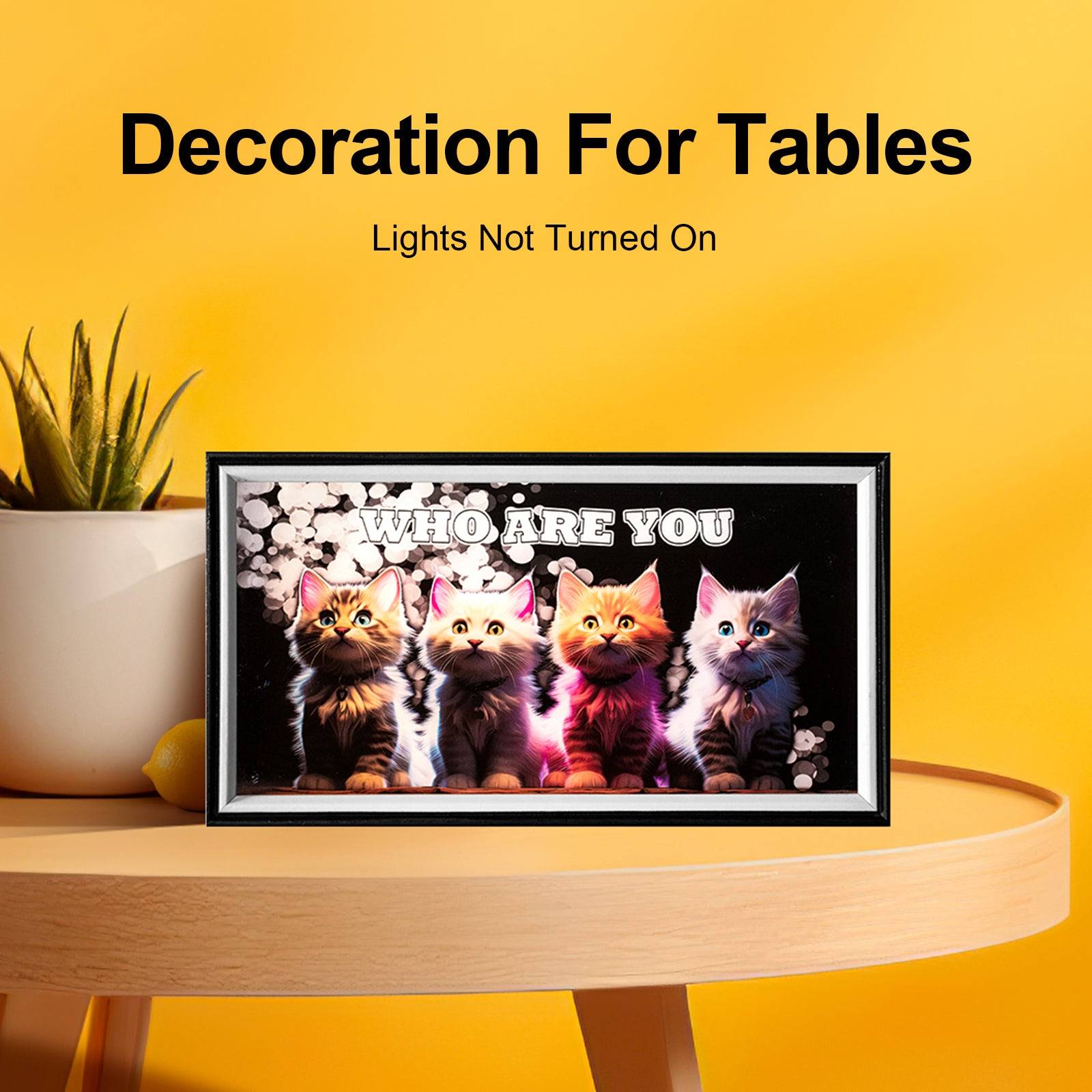 Cute Cats LED Light Painting Lamp Artwork Night Light  animal series