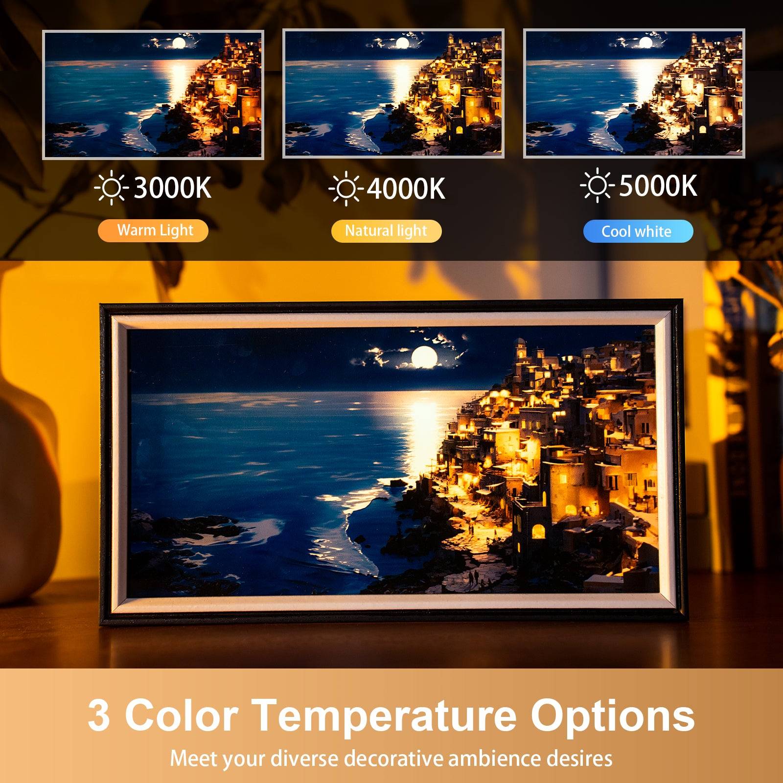 Island Night LED Light Painting Lamp Artwork Night Light  landscape series