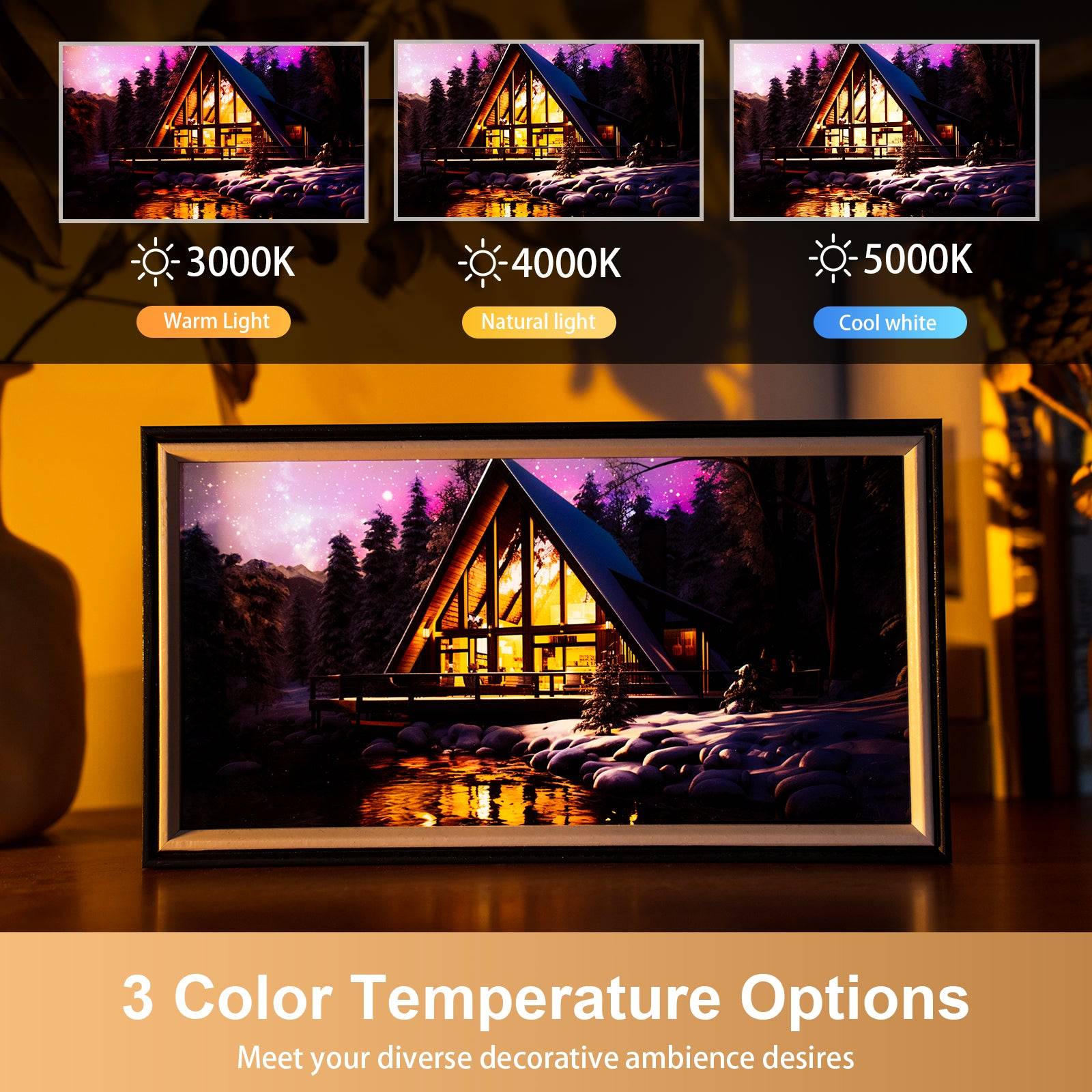 Villa At Night LED Light Painting Lamp Artwork Night Light  landscape series