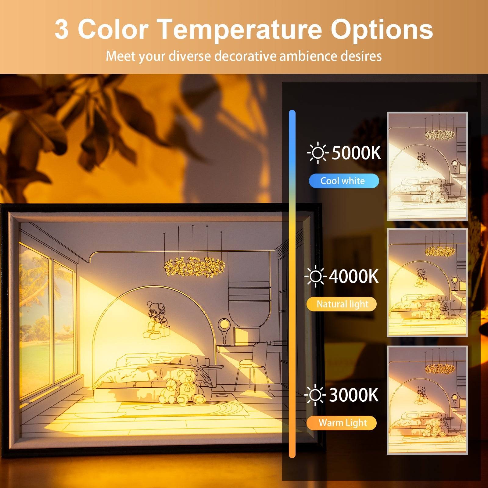 Room LED Light Painting Lamp Artwork Night Light  architecture series