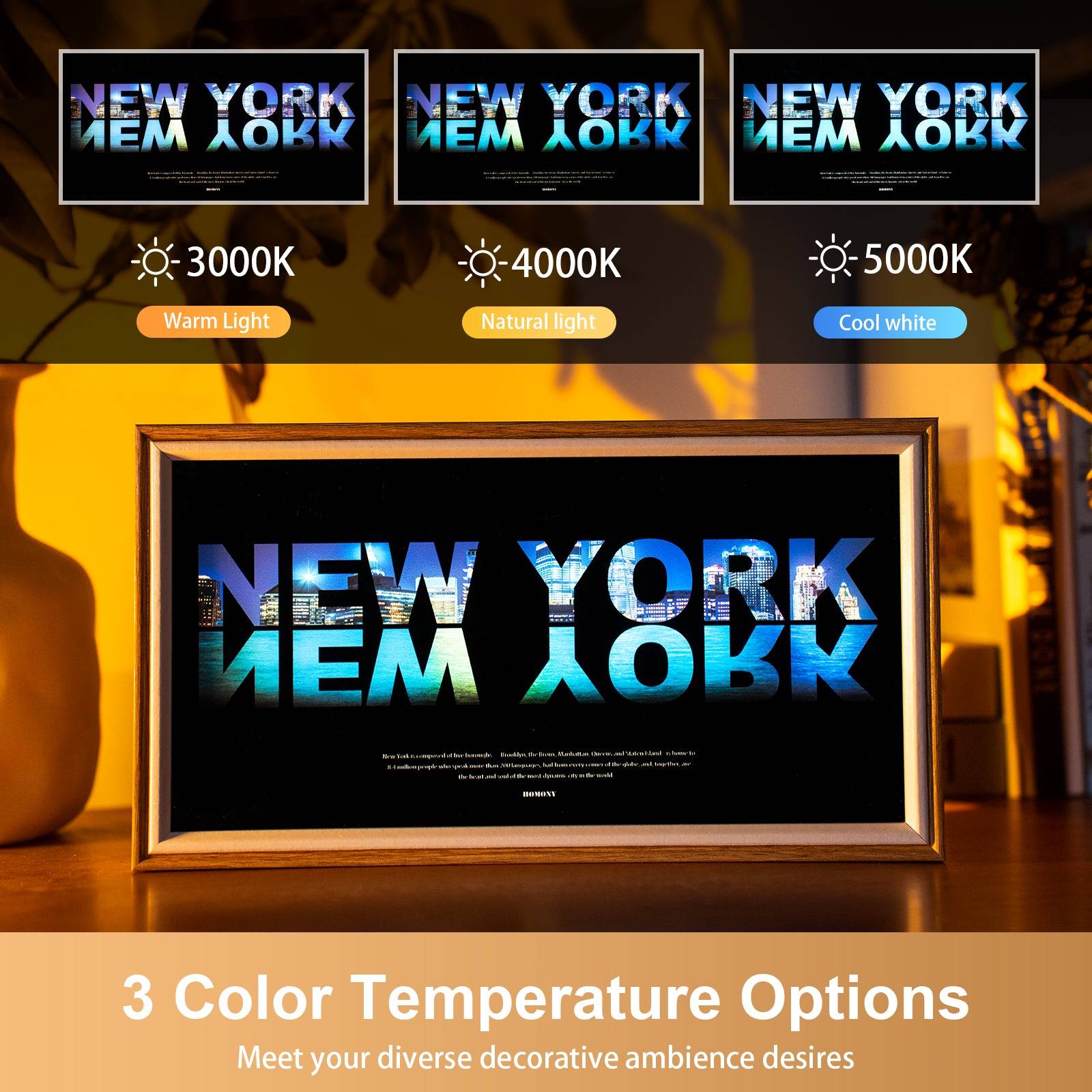 The Great City Of New York LED Light Painting Lamp Artwork Night Light  city name series