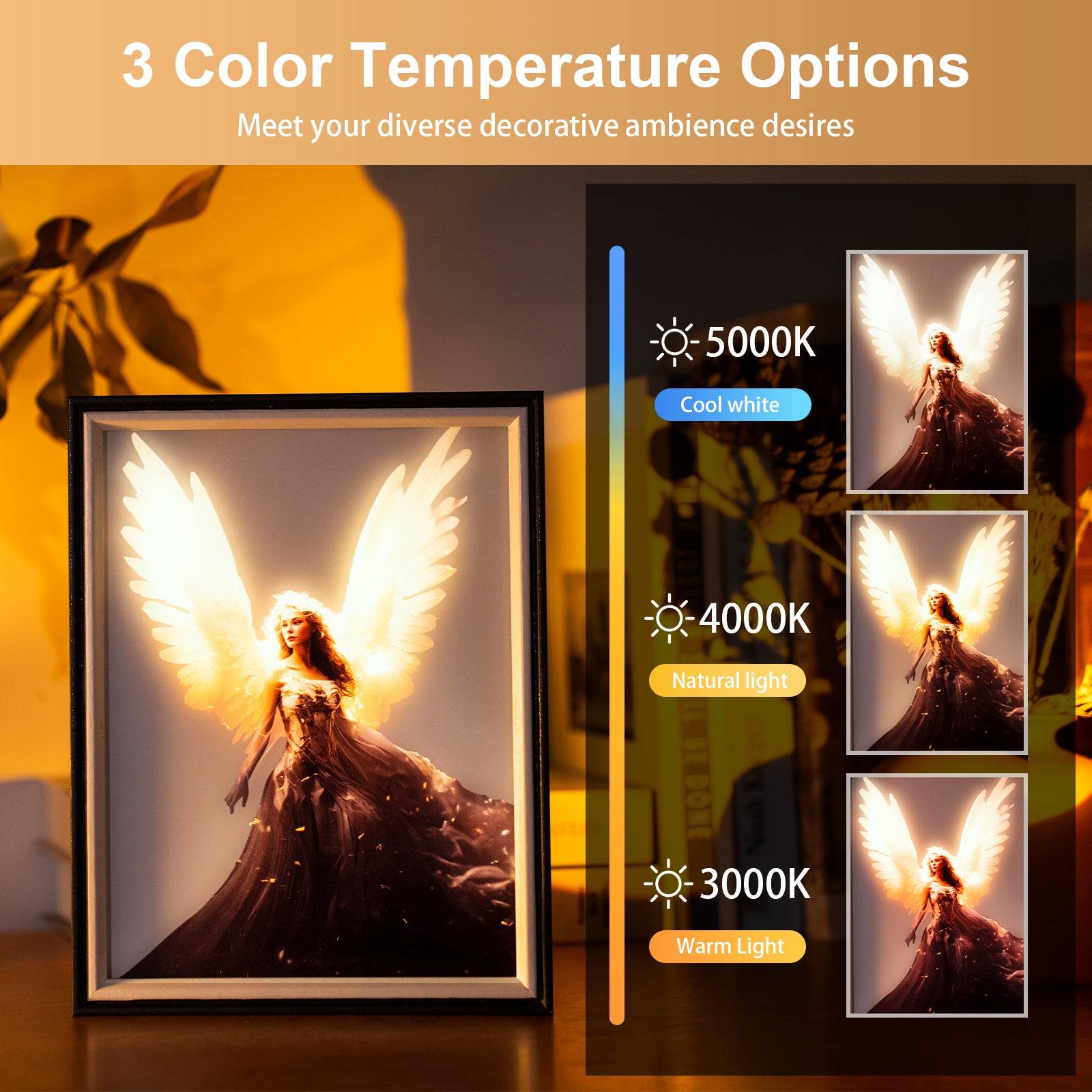 Elegant Angel LED Light Painting Lamp Artwork Night Light  character series