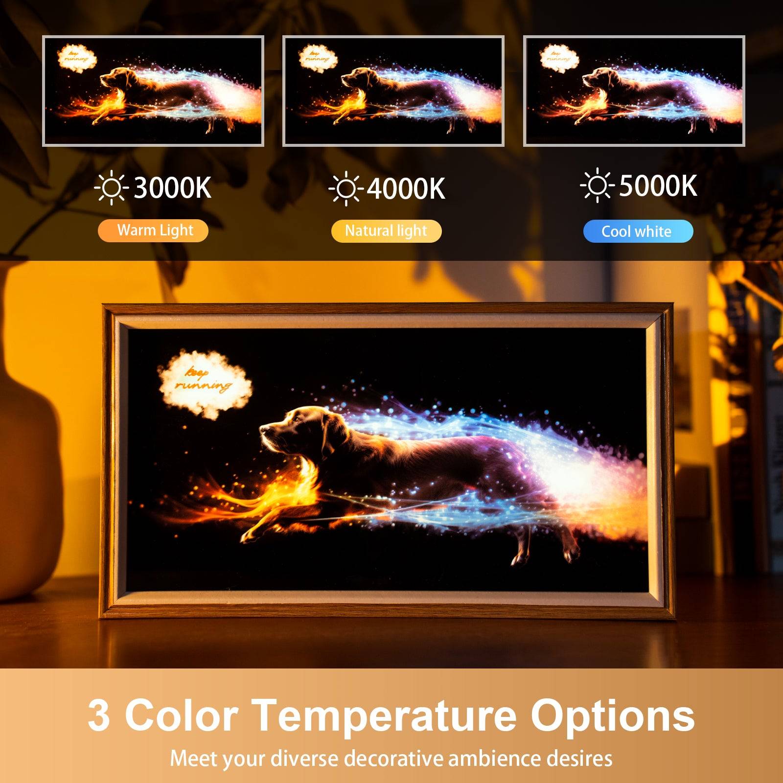 Running Dog LED Light Painting Lamp Artwork Night Light  animal series