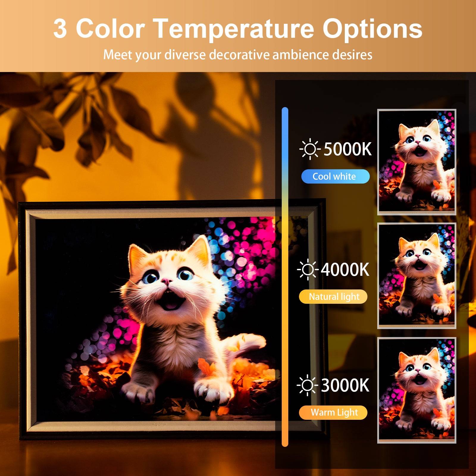 Cat LED Light Painting Lamp Artwork Night Light animal series