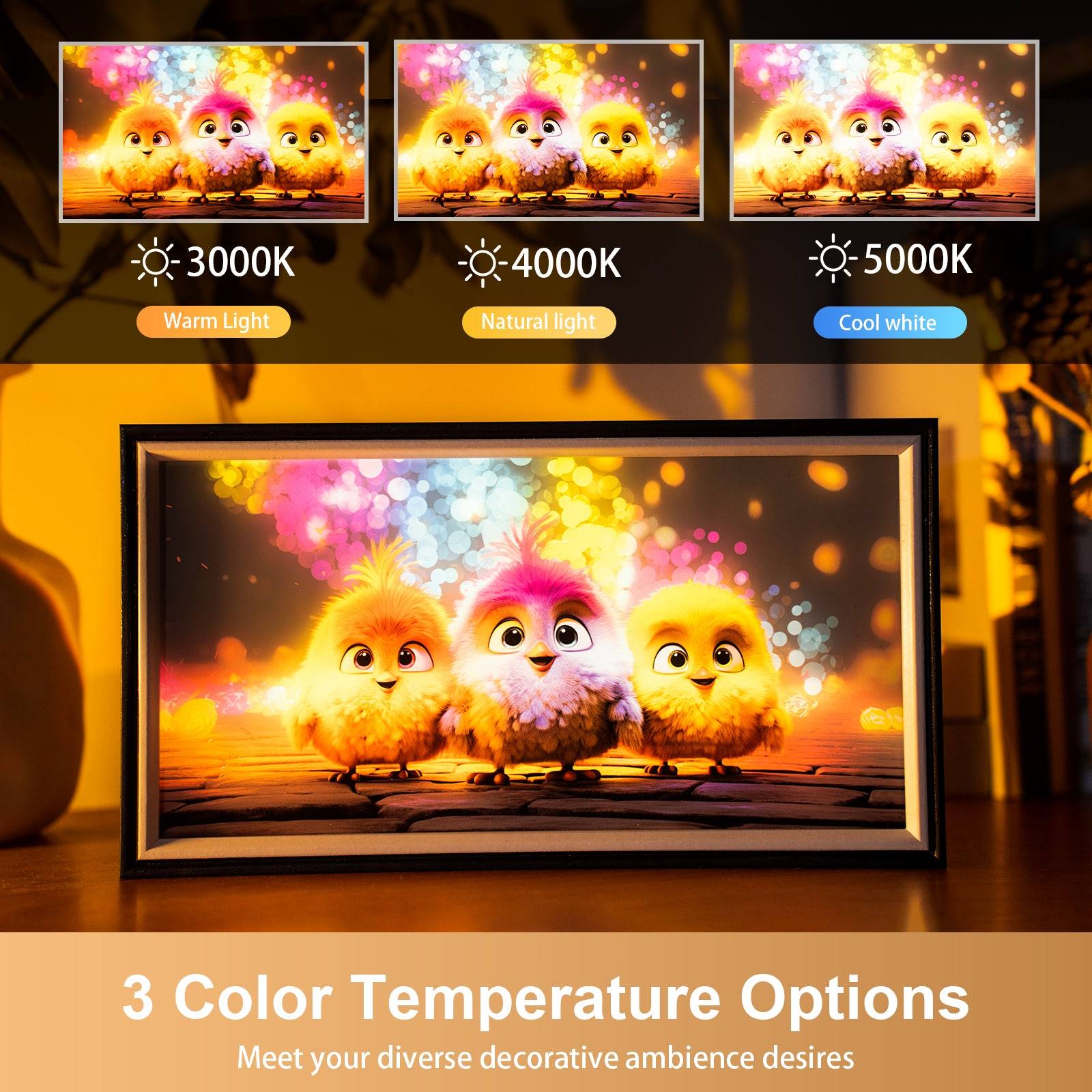 Cute Chicks LED Light Painting Lamp Artwork Night Light  animal series