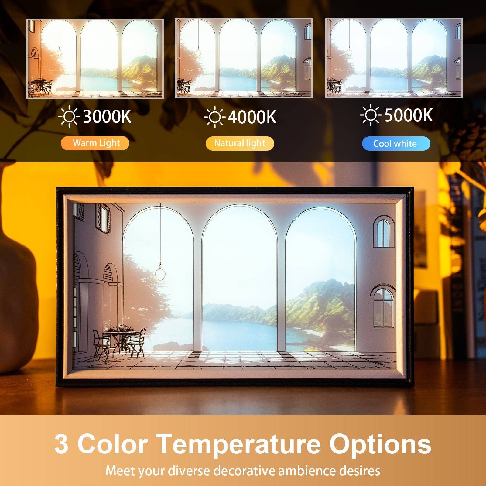 Lake View LED Light Painting Lamp Artwork Night Light  landscape series