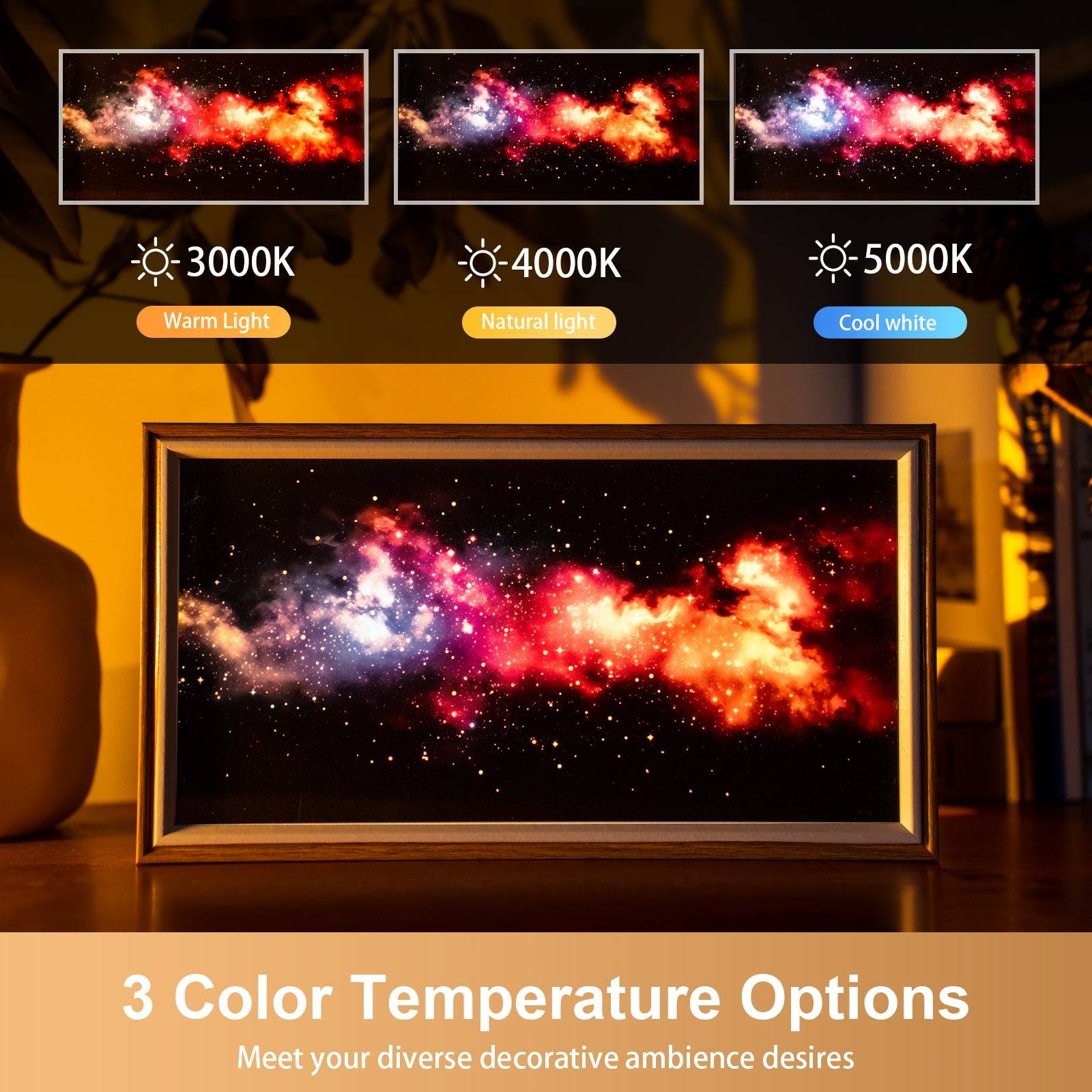 Starry Sky LED Light Painting Lamp Artwork Night Light  landscape series