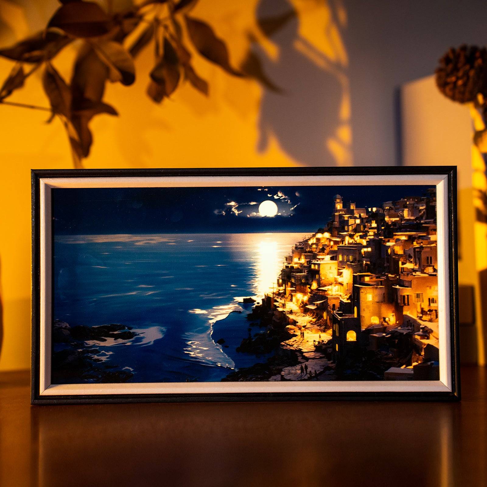 Island Night LED Light Painting Lamp Artwork Night Light  landscape series