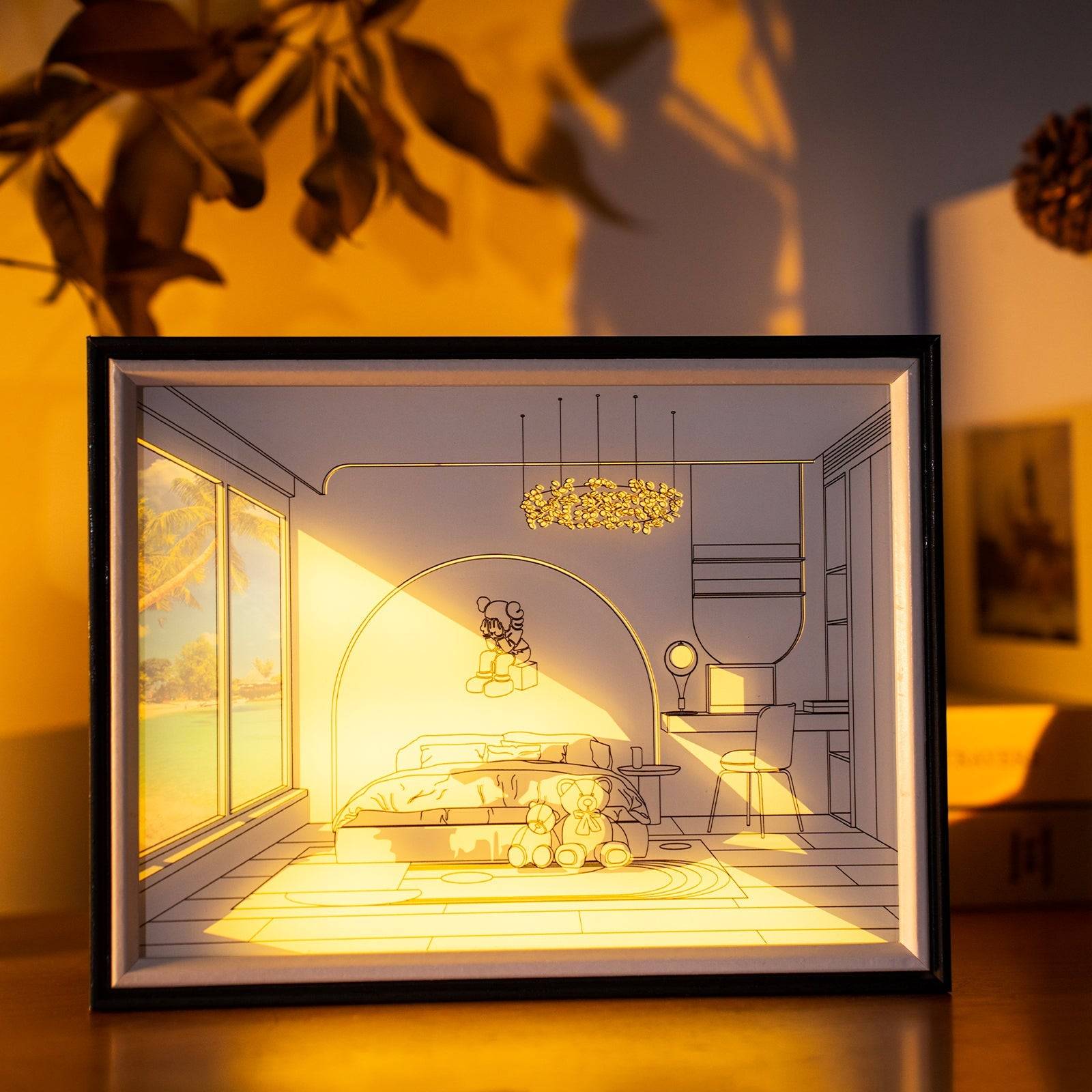 Room LED Light Painting Lamp Artwork Night Light  architecture series
