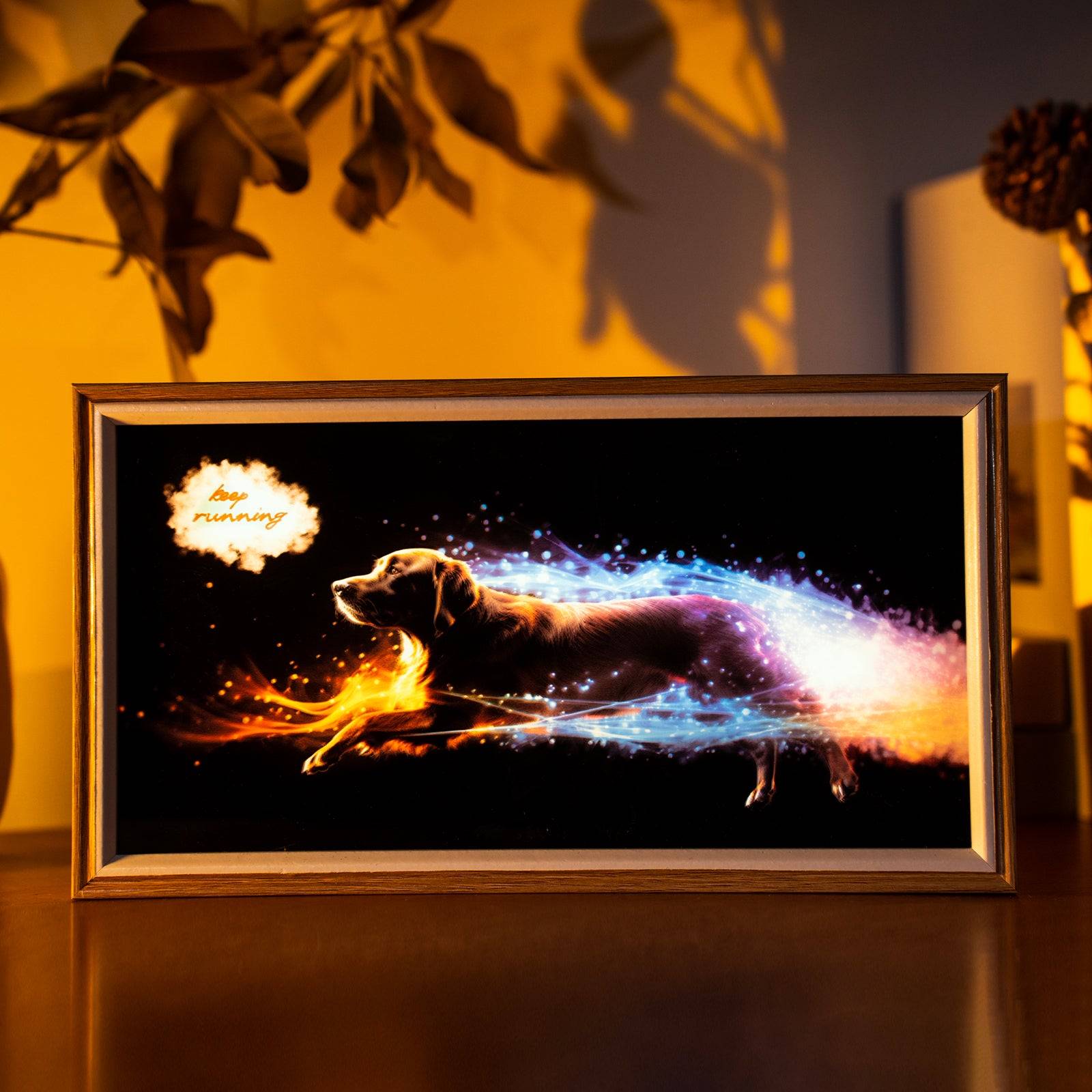 Running Dog LED Light Painting Lamp Artwork Night Light  animal series