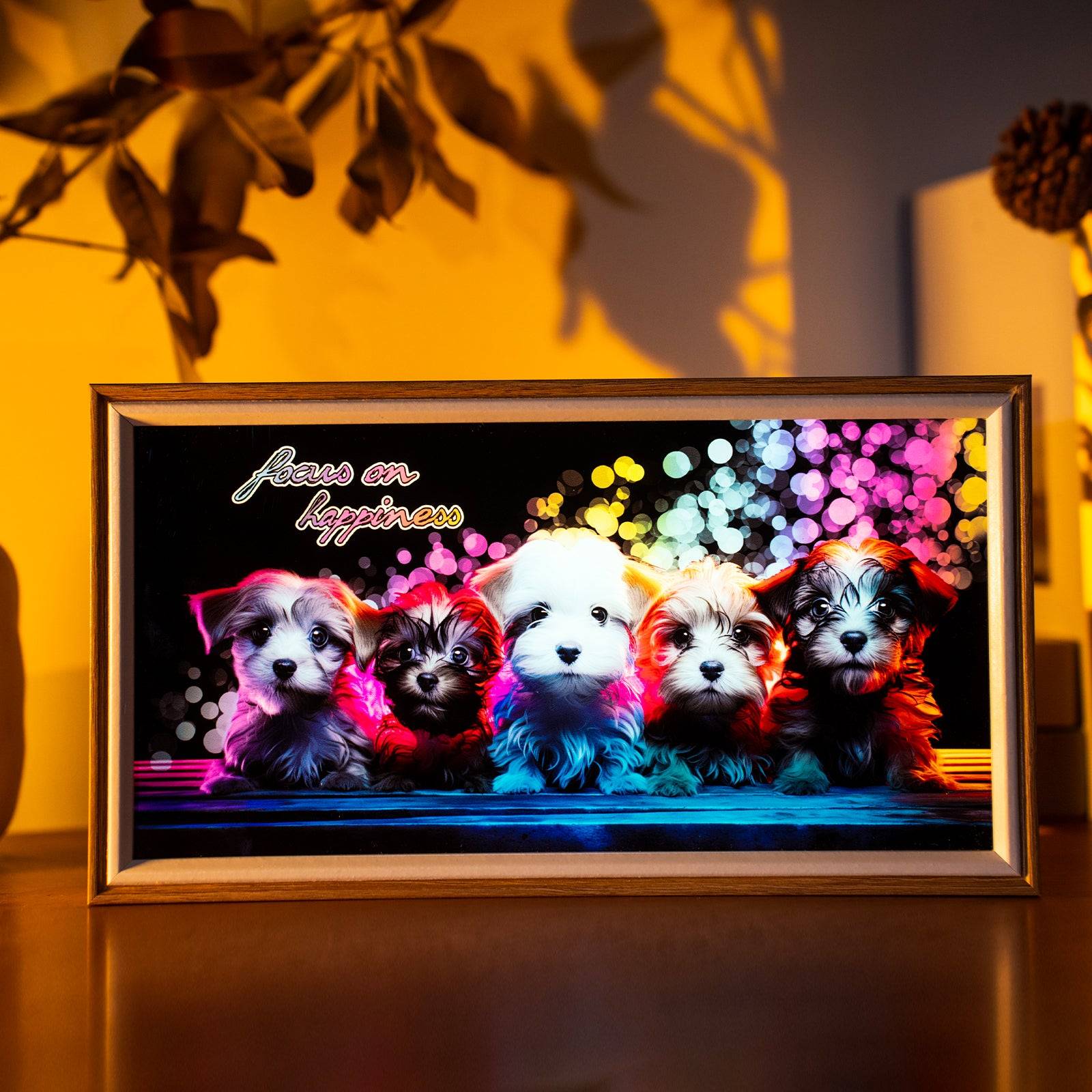 Rainbow Dogs LED Light Painting Lamp Artwork Night Light  animal series