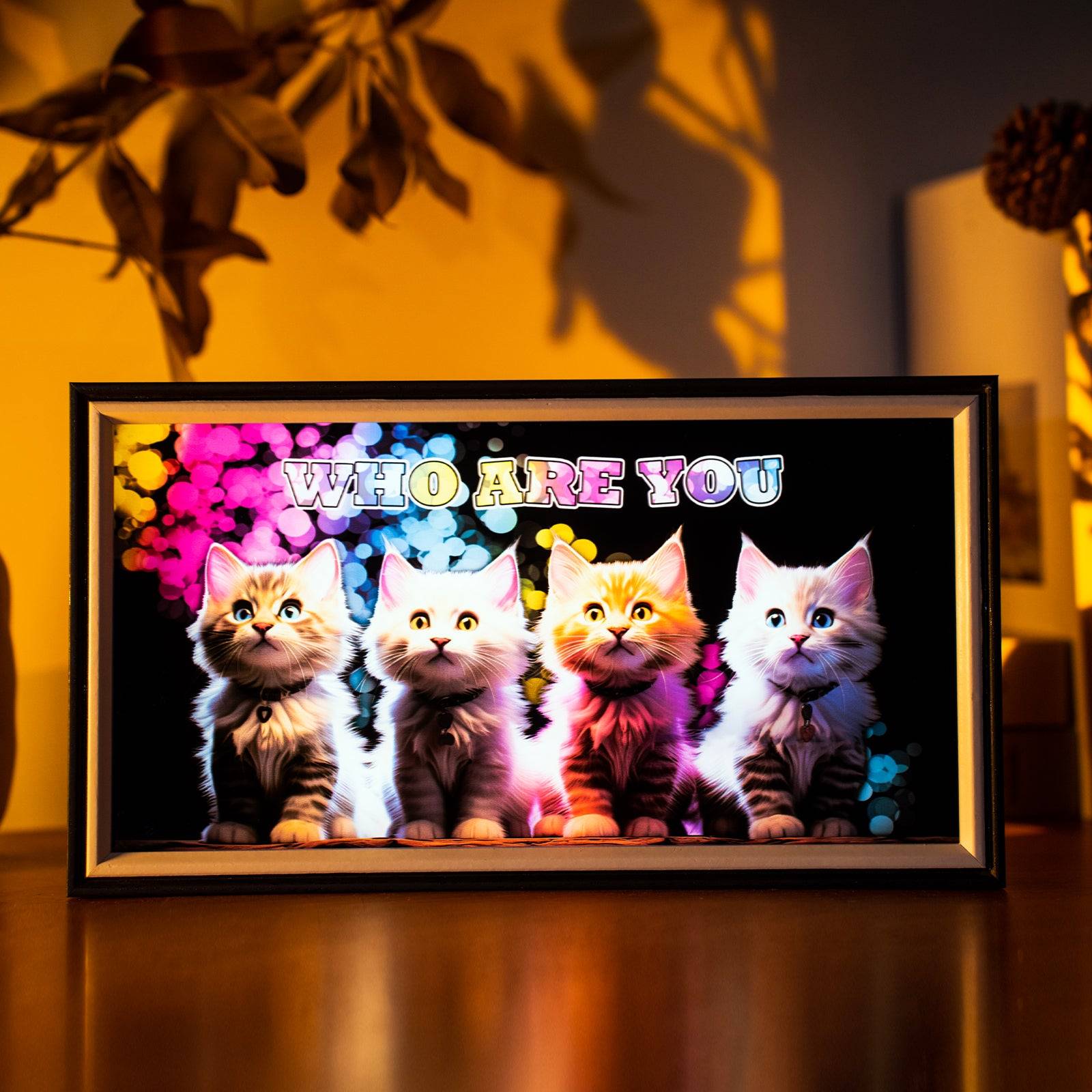 Cute Cats LED Light Painting Lamp Artwork Night Light  animal series