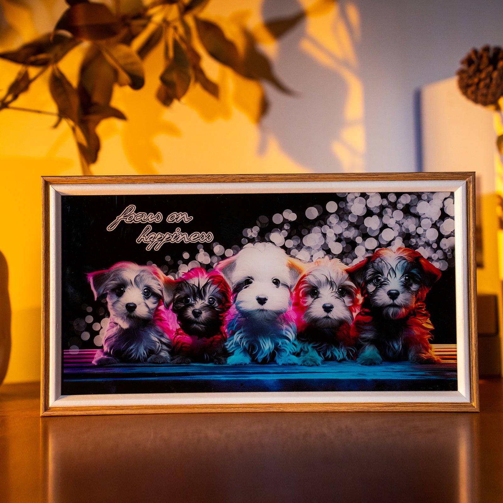 Rainbow Dogs LED Light Painting Lamp Artwork Night Light  animal series