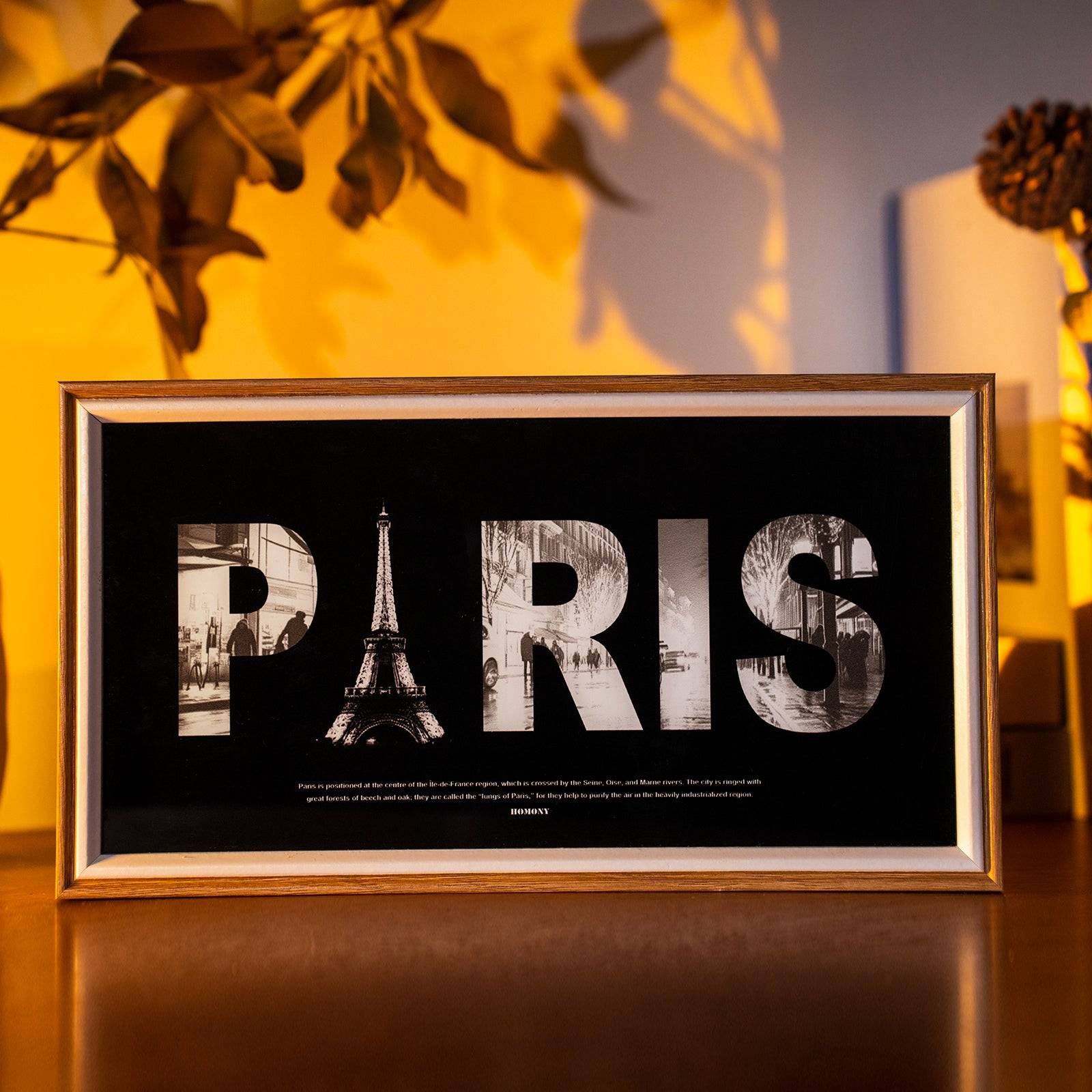The Great City Of Paris LED Light Painting Lamp Artwork Night Light  city name series