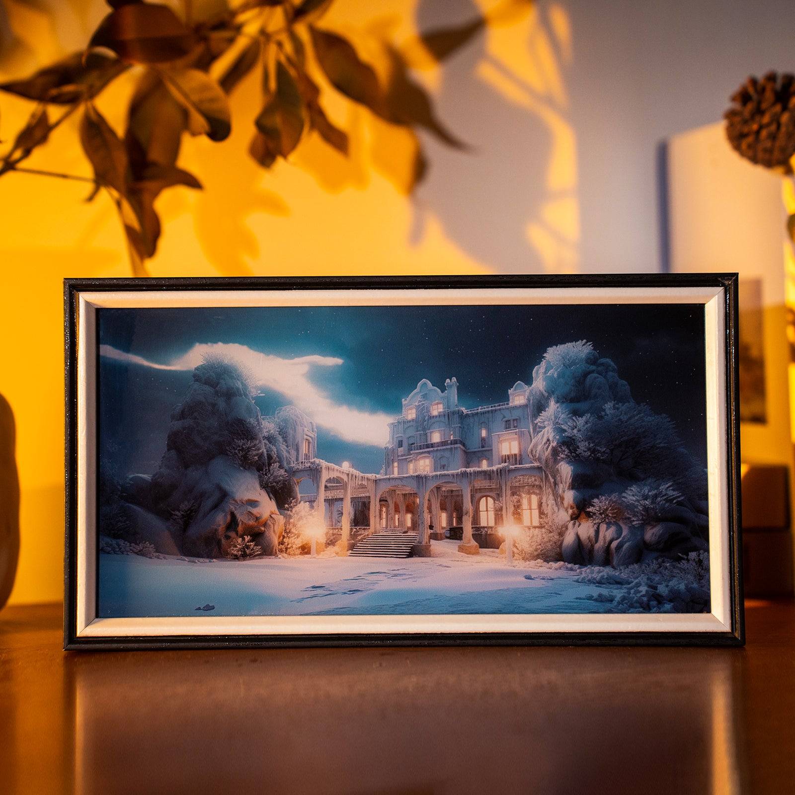 Castle At Night LED Light Painting Lamp Artwork Night Light  landscape series