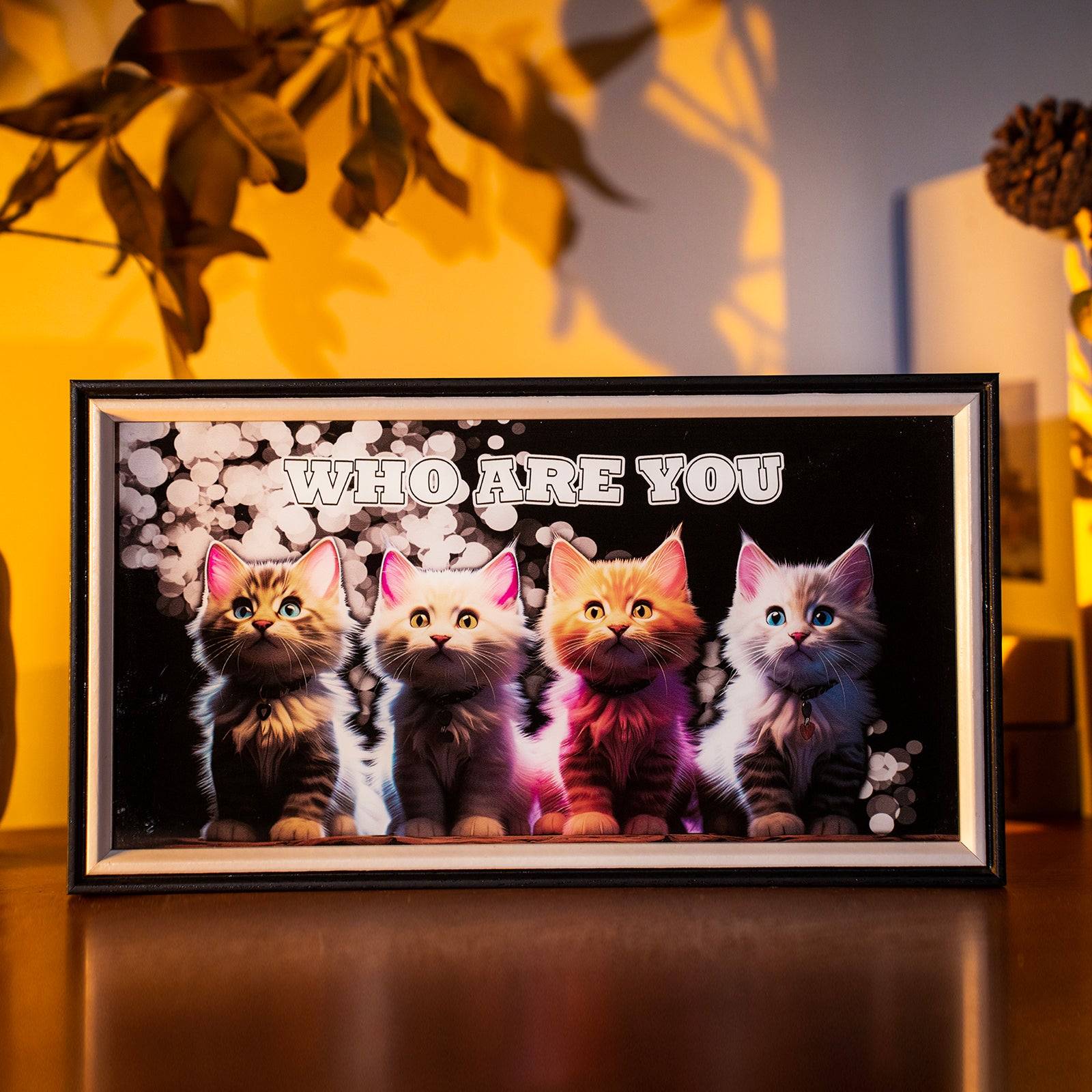 Cute Cats LED Light Painting Lamp Artwork Night Light  animal series