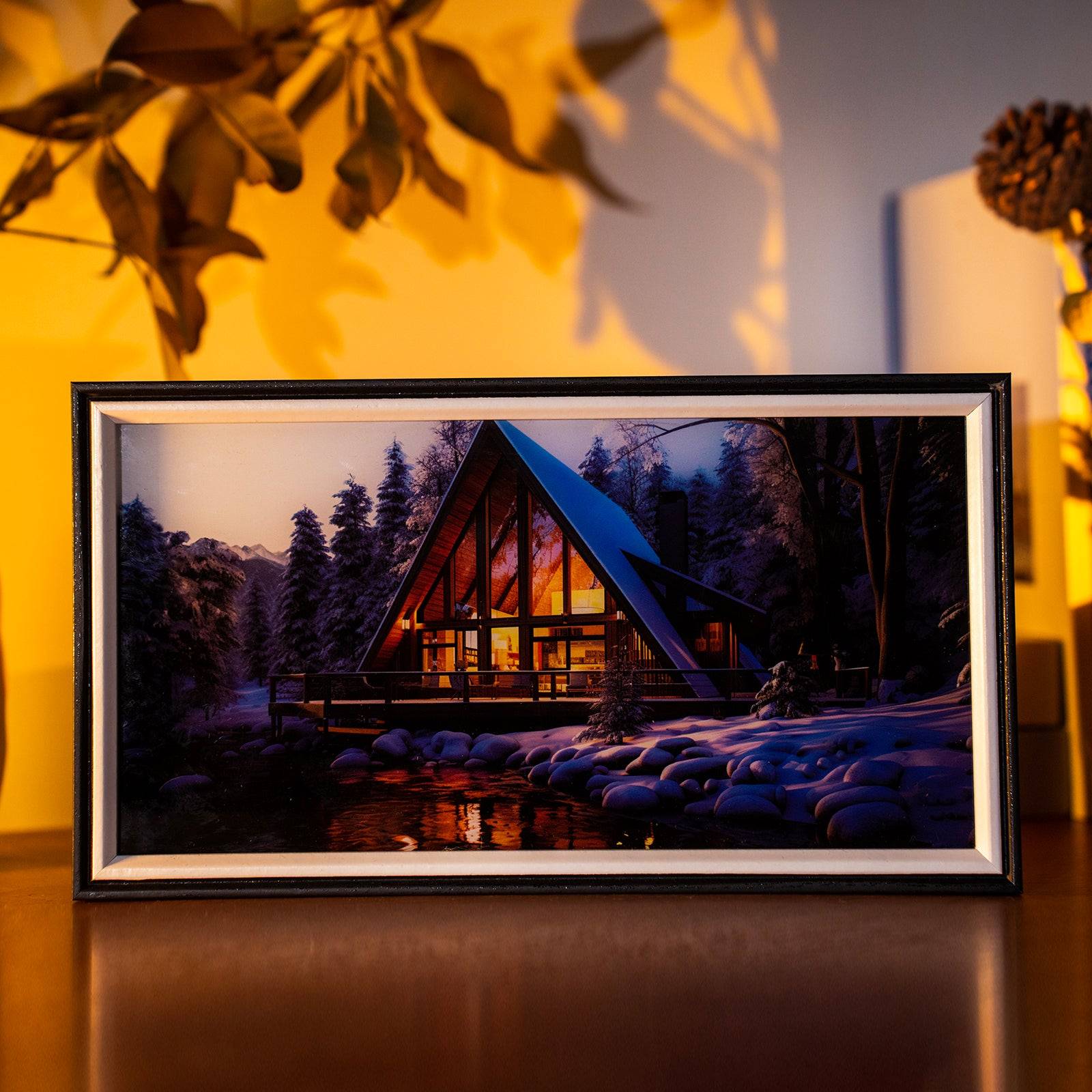 Villa At Night LED Light Painting Lamp Artwork Night Light  landscape series