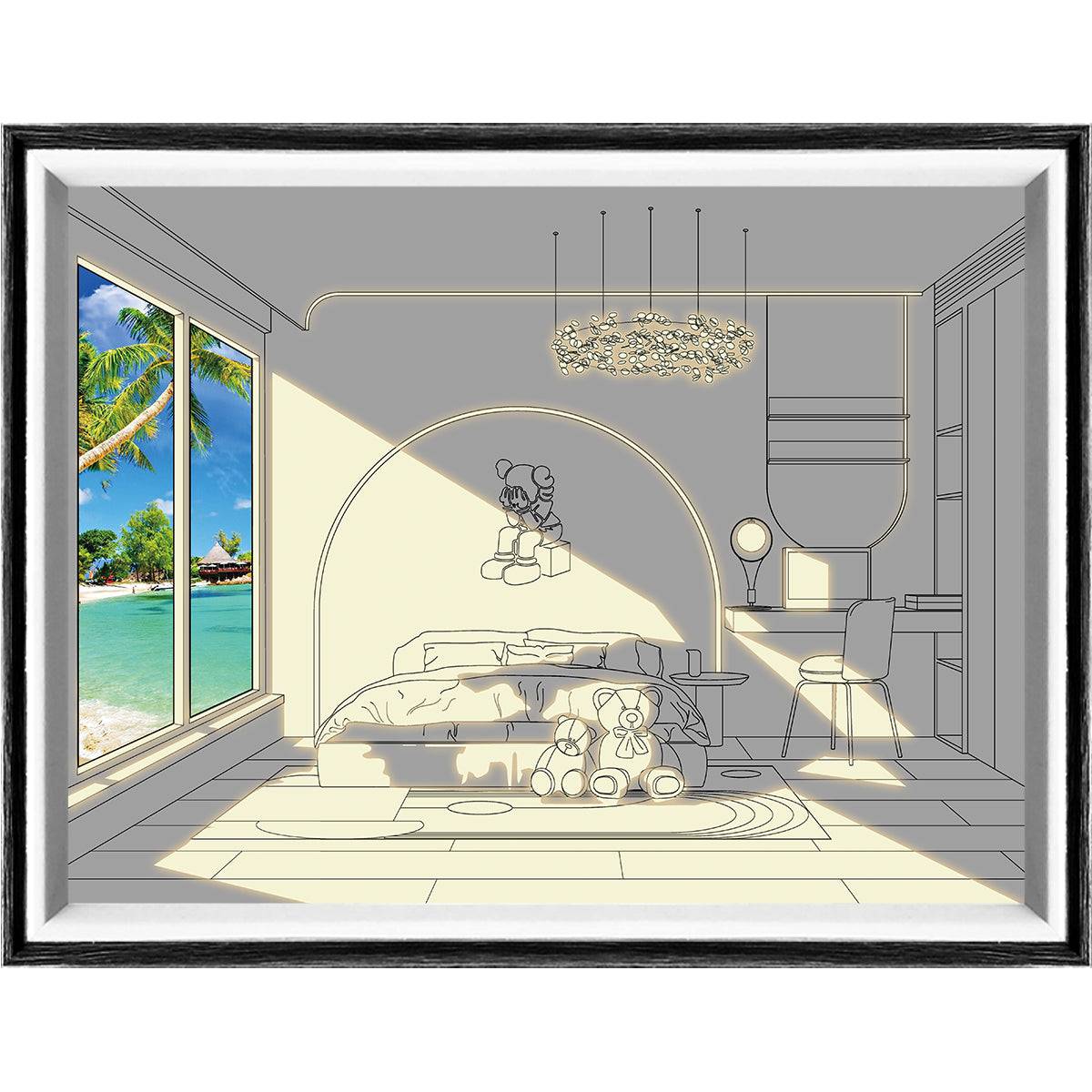 Room LED Light Painting Lamp Artwork Night Light  architecture series