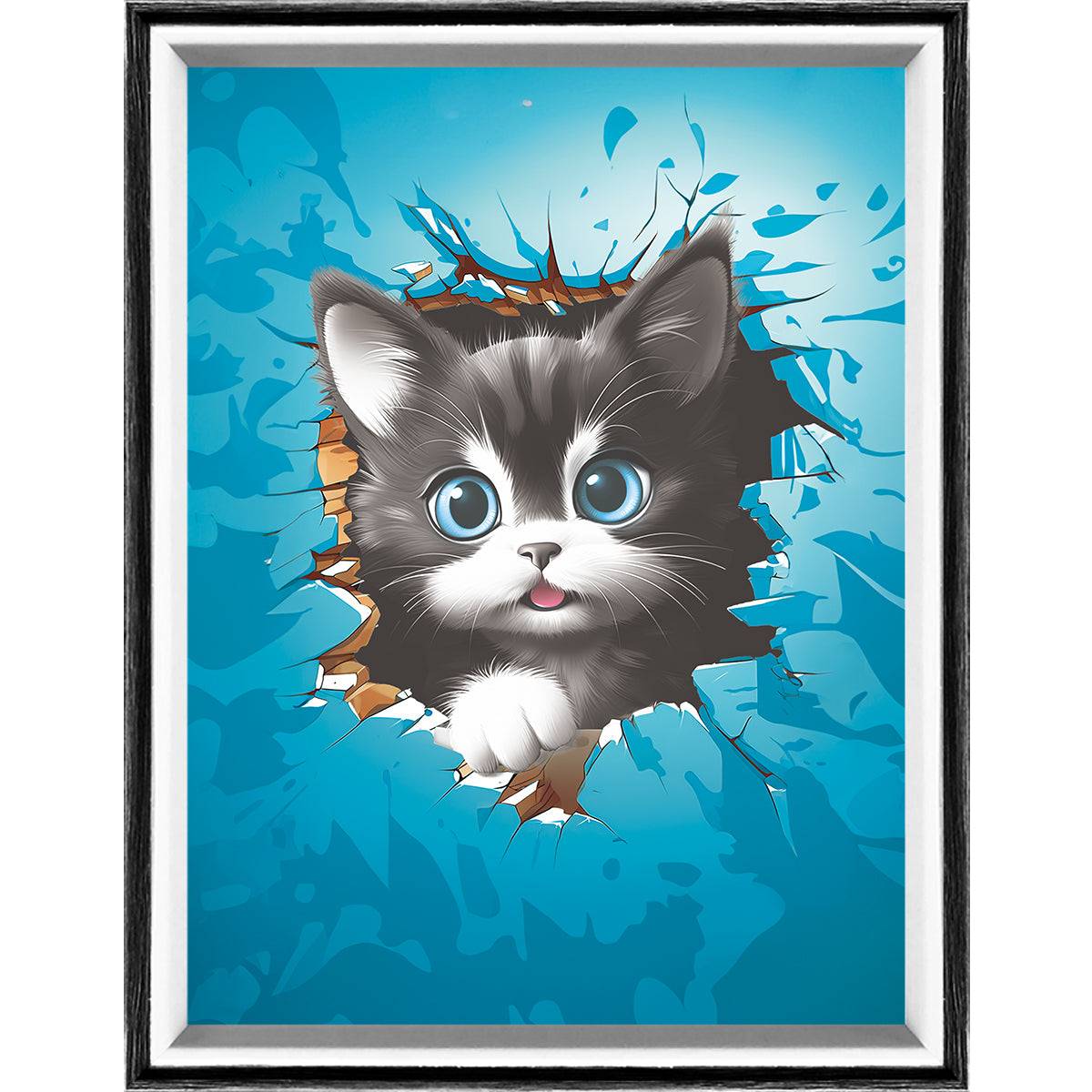 Black Cat Light Painting Lamp Artwork Night Light  animal series