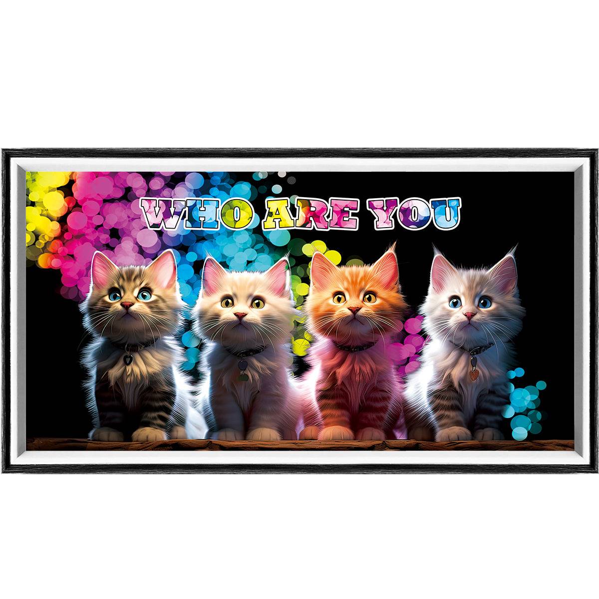 Cute Cats LED Light Painting Lamp Artwork Night Light  animal series