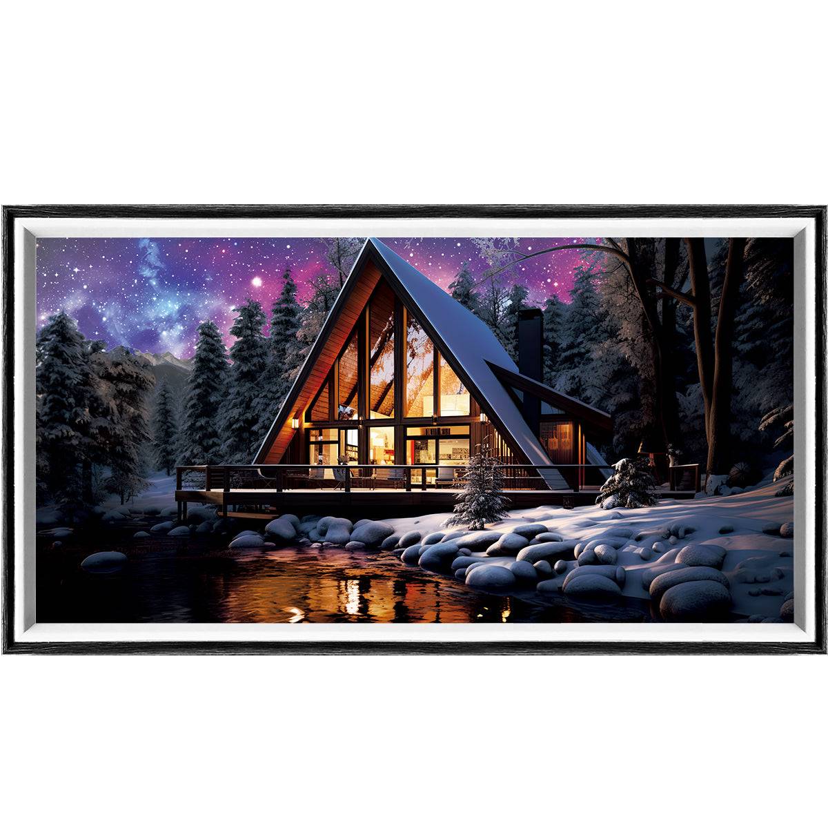 Villa At Night LED Light Painting Lamp Artwork Night Light  landscape series