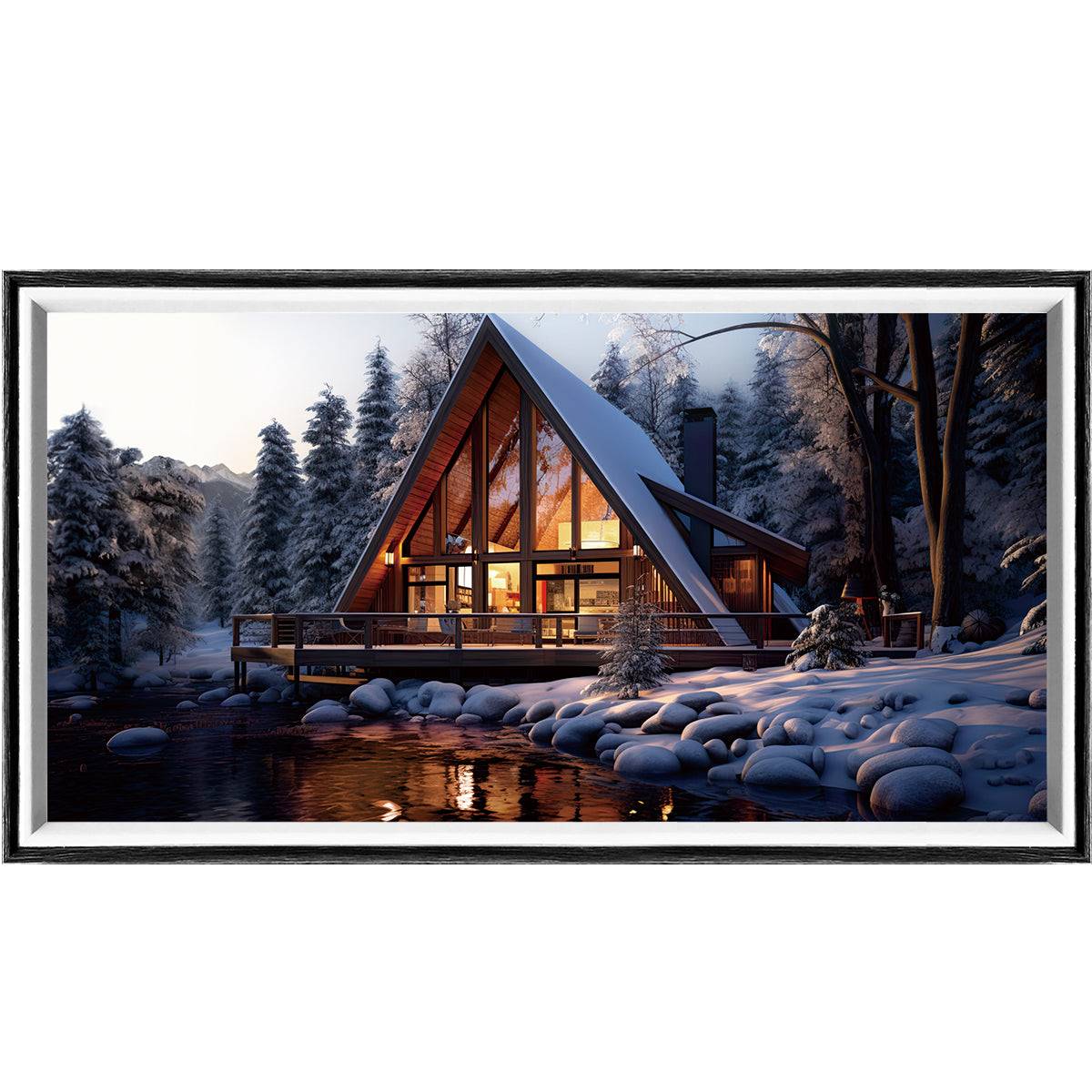 Villa At Night LED Light Painting Lamp Artwork Night Light  landscape series