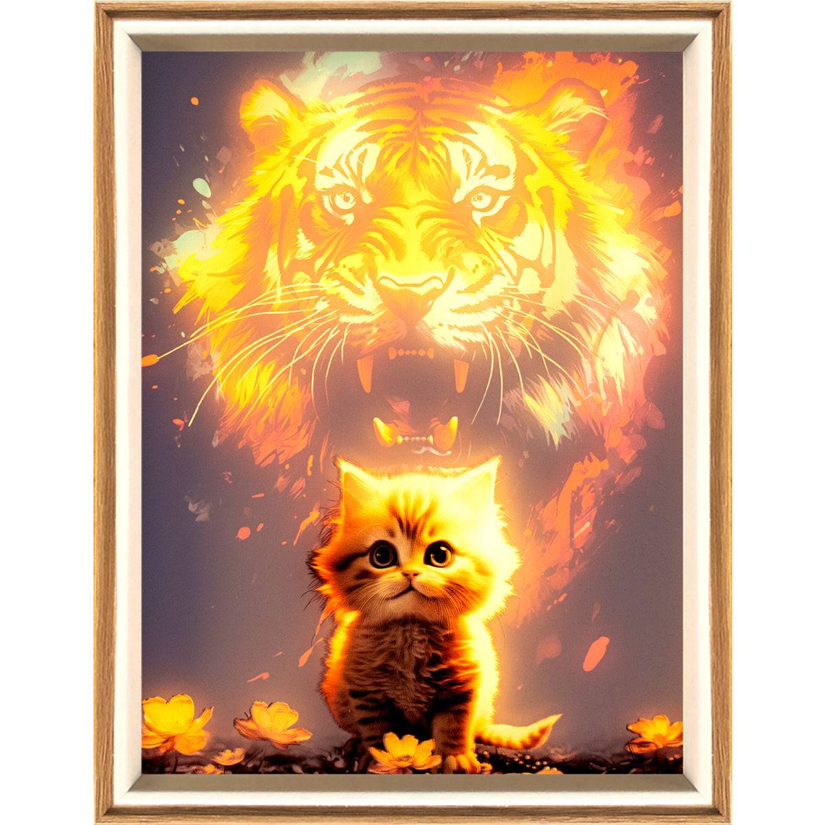 Kitten Changes LED Light Painting Lamp Artwork Night Light animal series