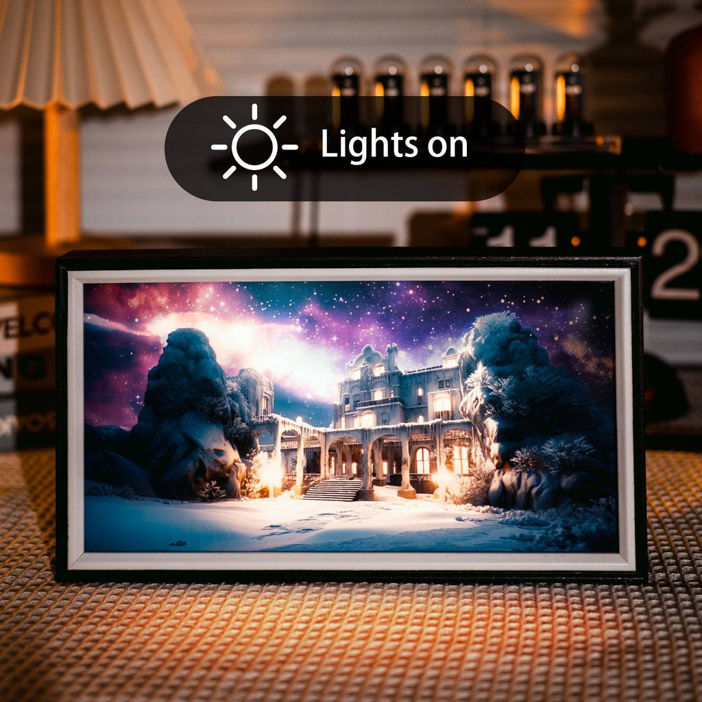 Castle At Night LED Light Painting Lamp Artwork Night Light  landscape series