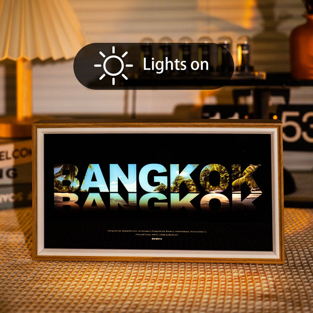 The Great City Of Bangkok LED Light Painting Lamp Artwork Night Light  city name series