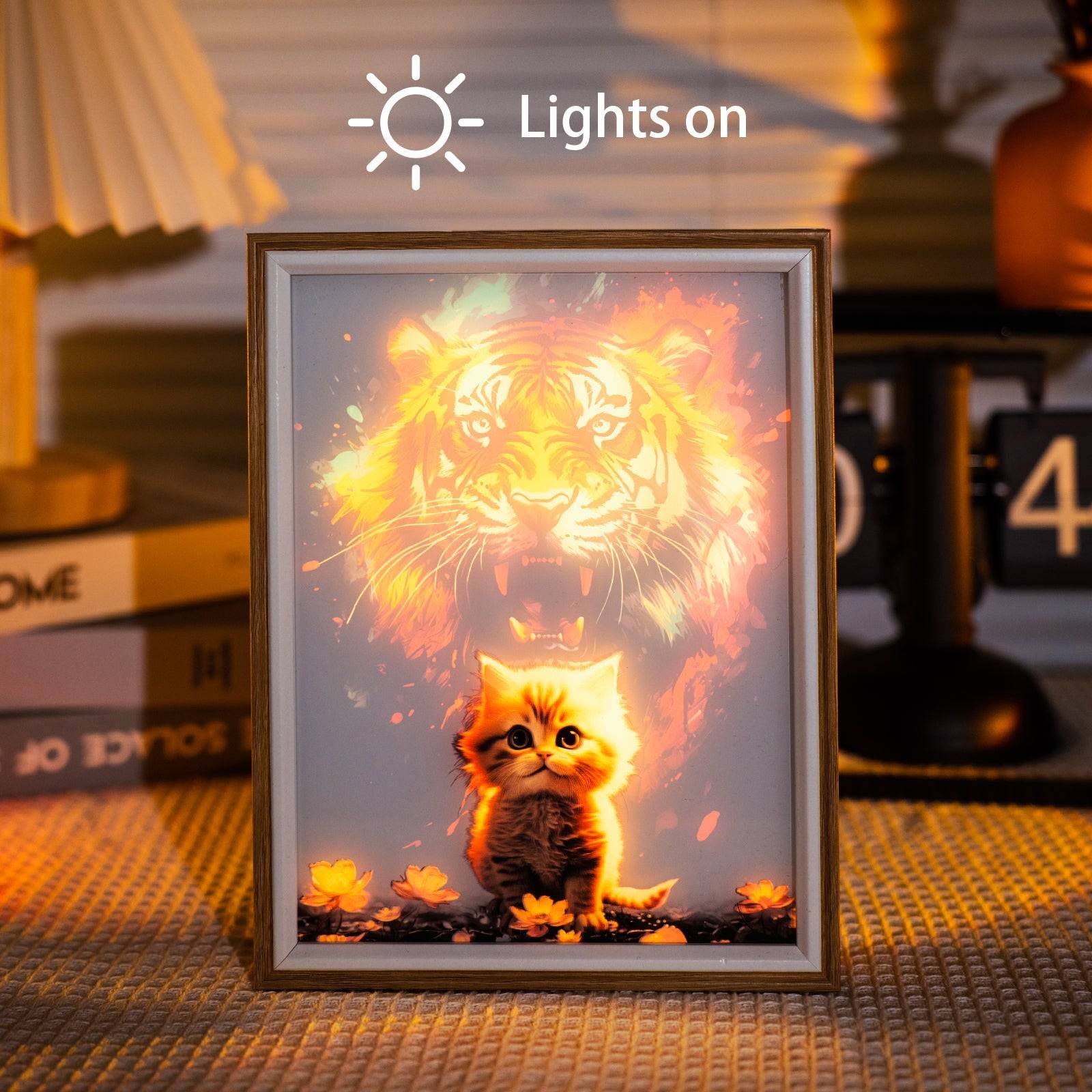 Kitten Changes LED Light Painting Lamp Artwork Night Light animal series