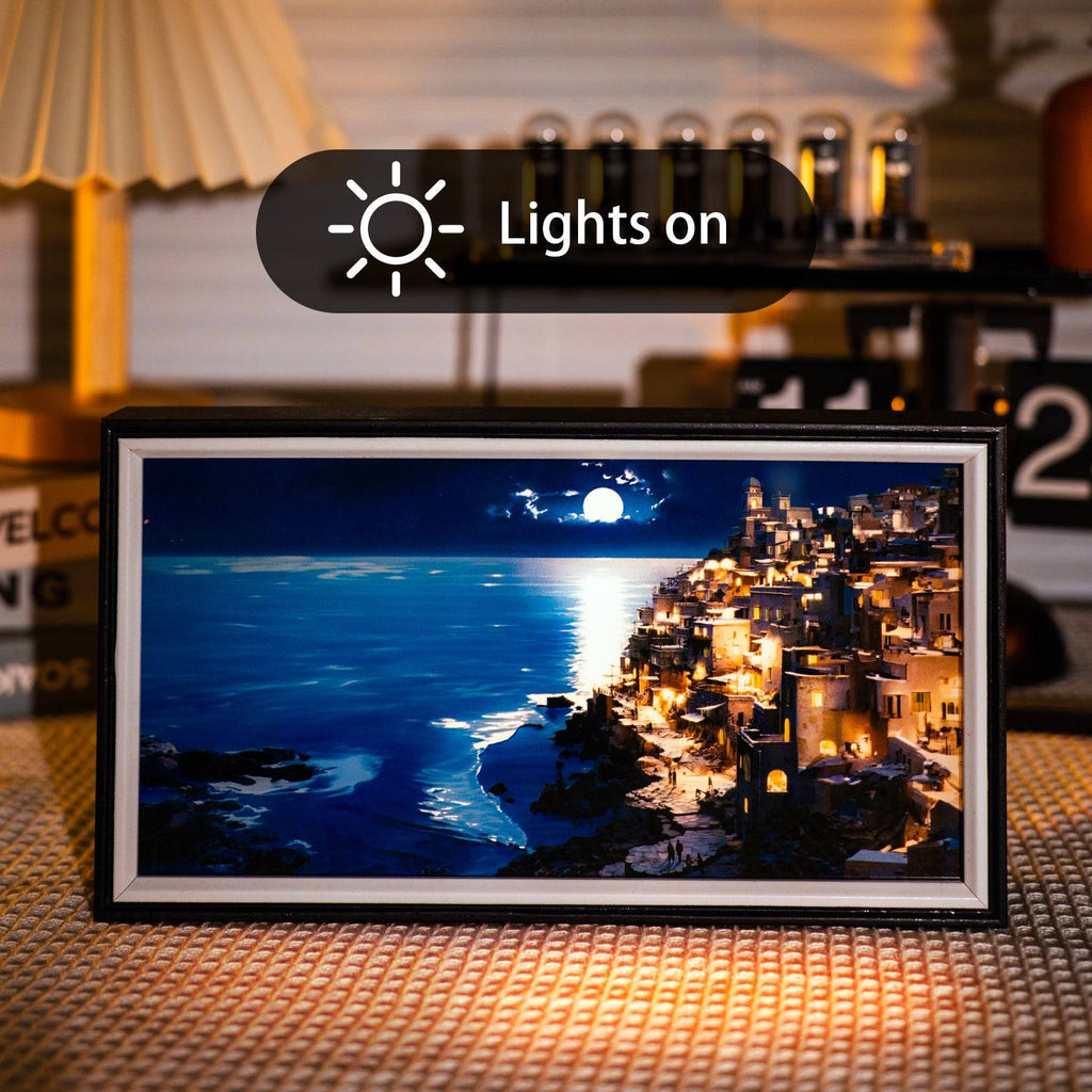 Island Night LED Light Painting Lamp Artwork Night Light  landscape series