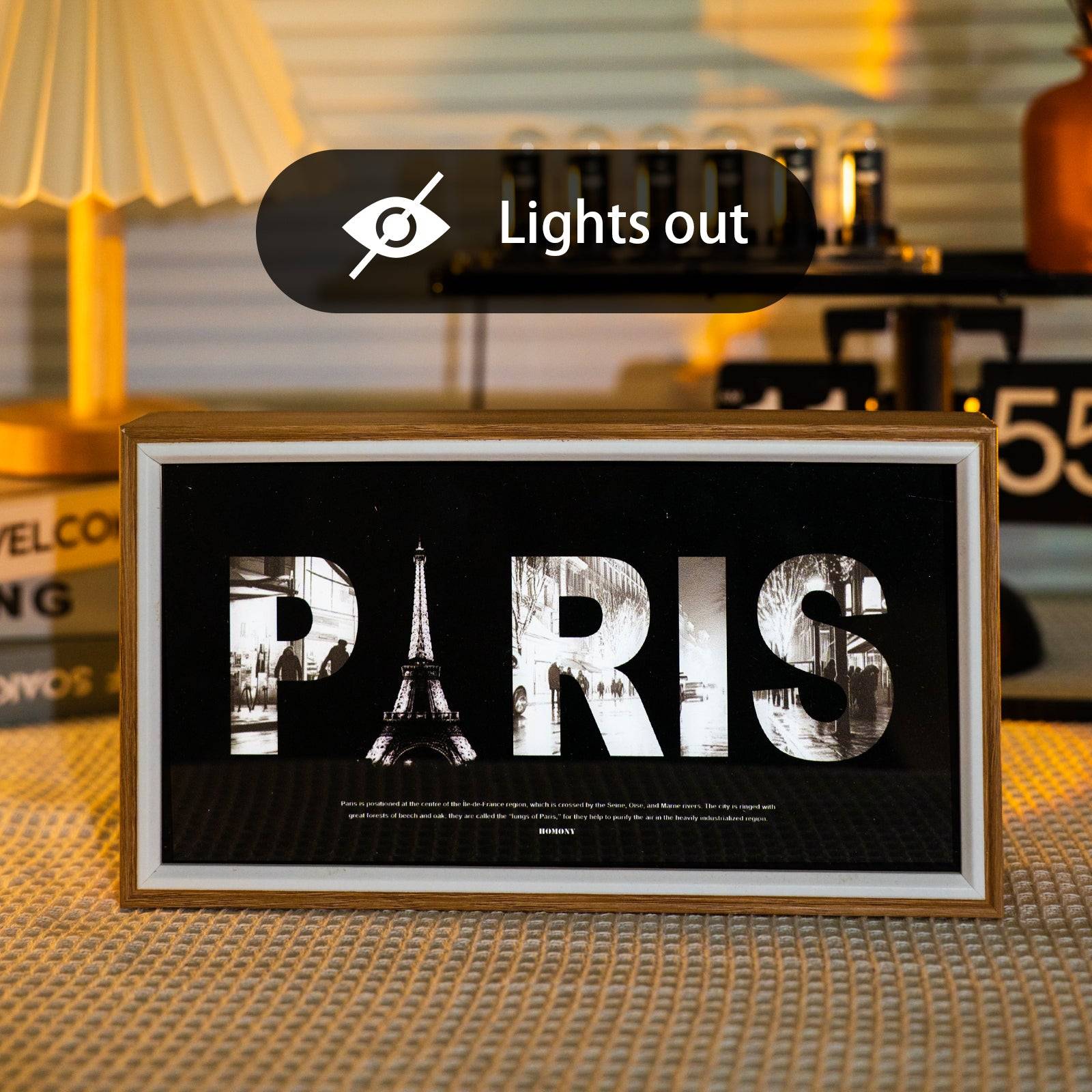 The Great City Of Paris LED Light Painting Lamp Artwork Night Light  city name series