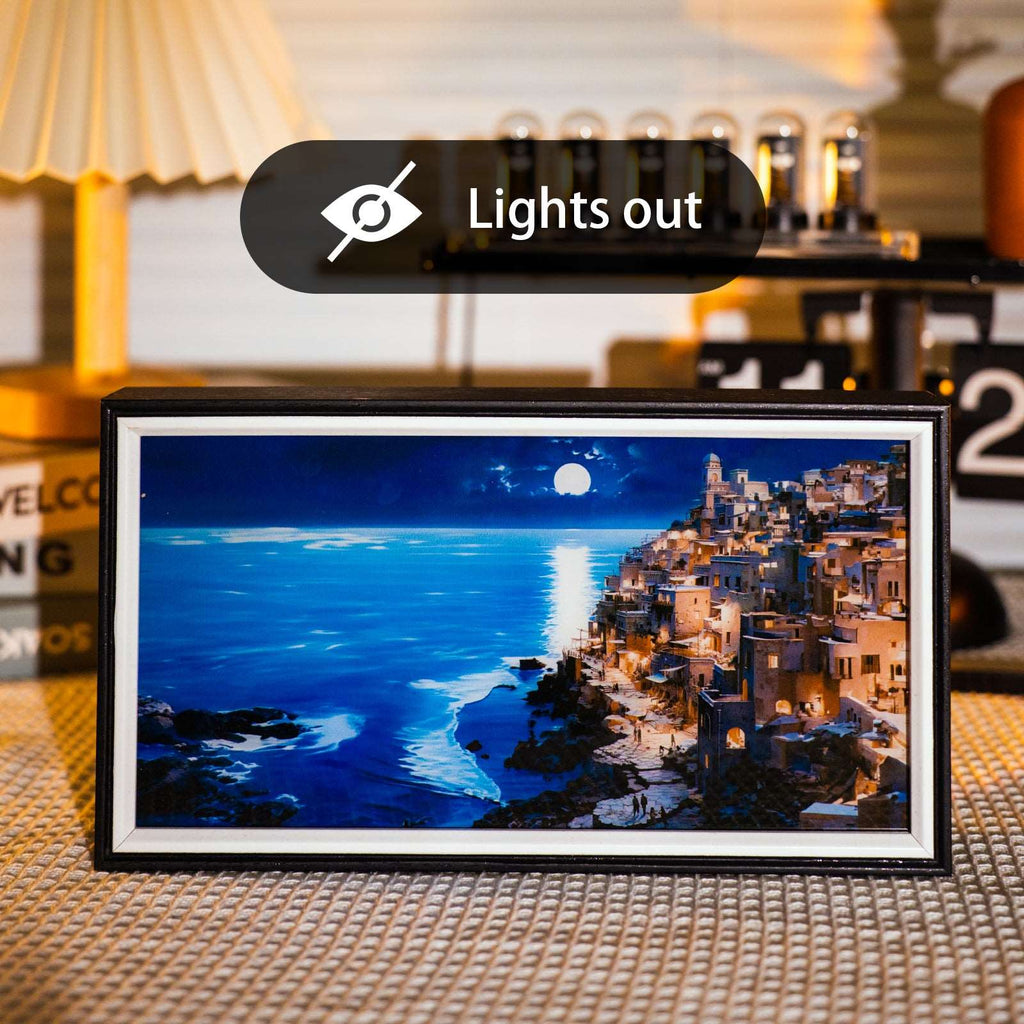 Island Night LED Light Painting Lamp Artwork Night Light  landscape series