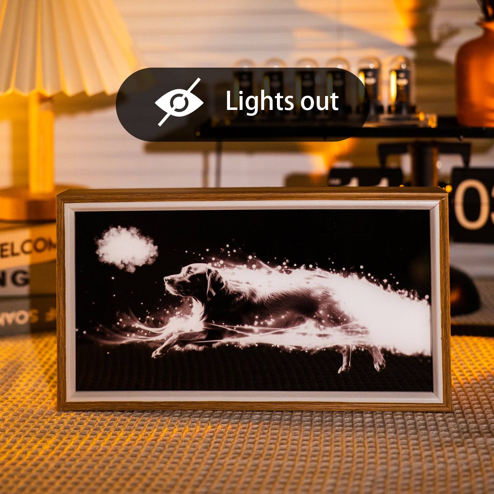 Running Dog LED Light Painting Lamp Artwork Night Light  animal series