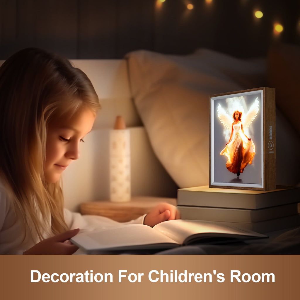 8 Inches Gentle Angel LED Light Painting Lamp Artwork Night Light  character series