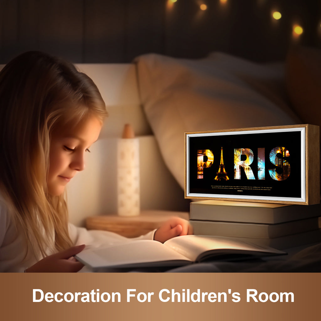 10 Inches The Great City Of Paris LED Light Painting Lamp Artwork Night Light  city name series