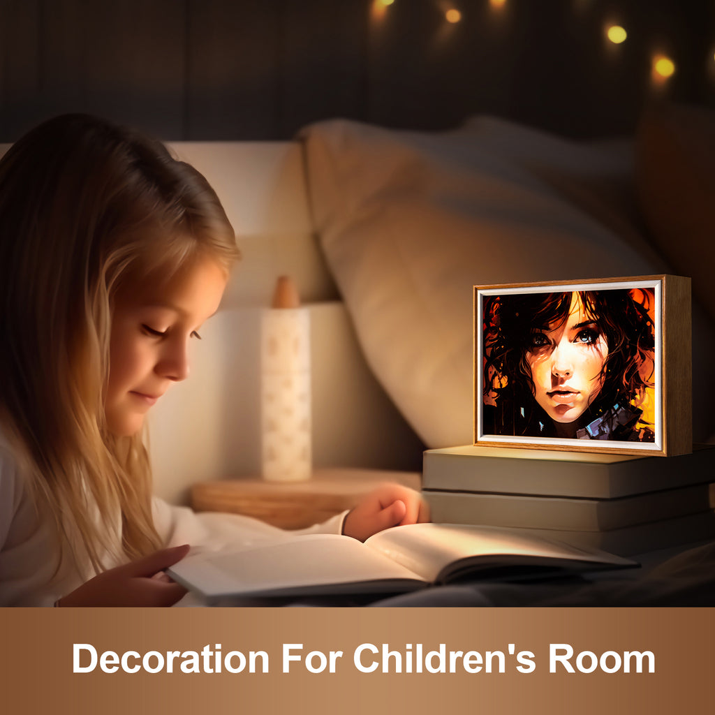 8 Inches Giral 2 LED Light Painting Lamp Artwork Night Light  character series