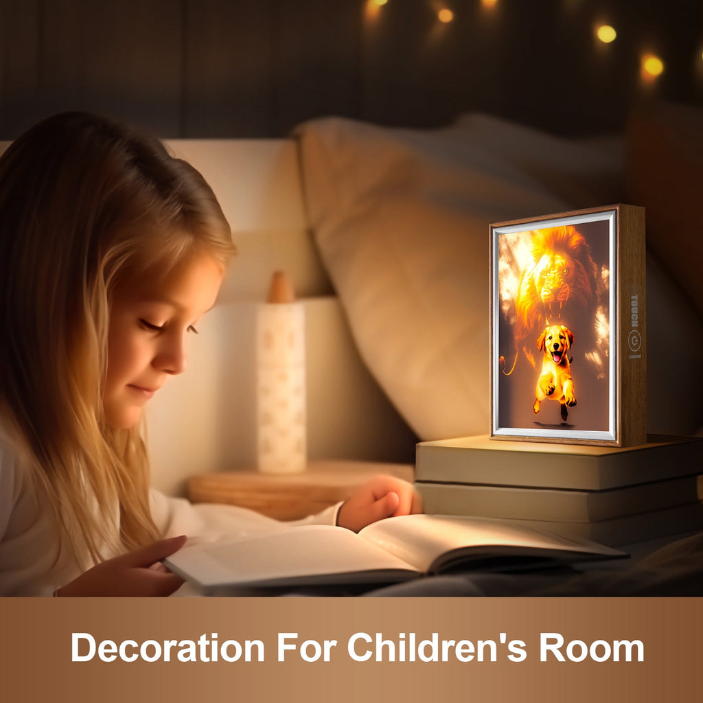 8 Inches Puppy Changes LED Light Painting Lamp Artwork Night Light animal series